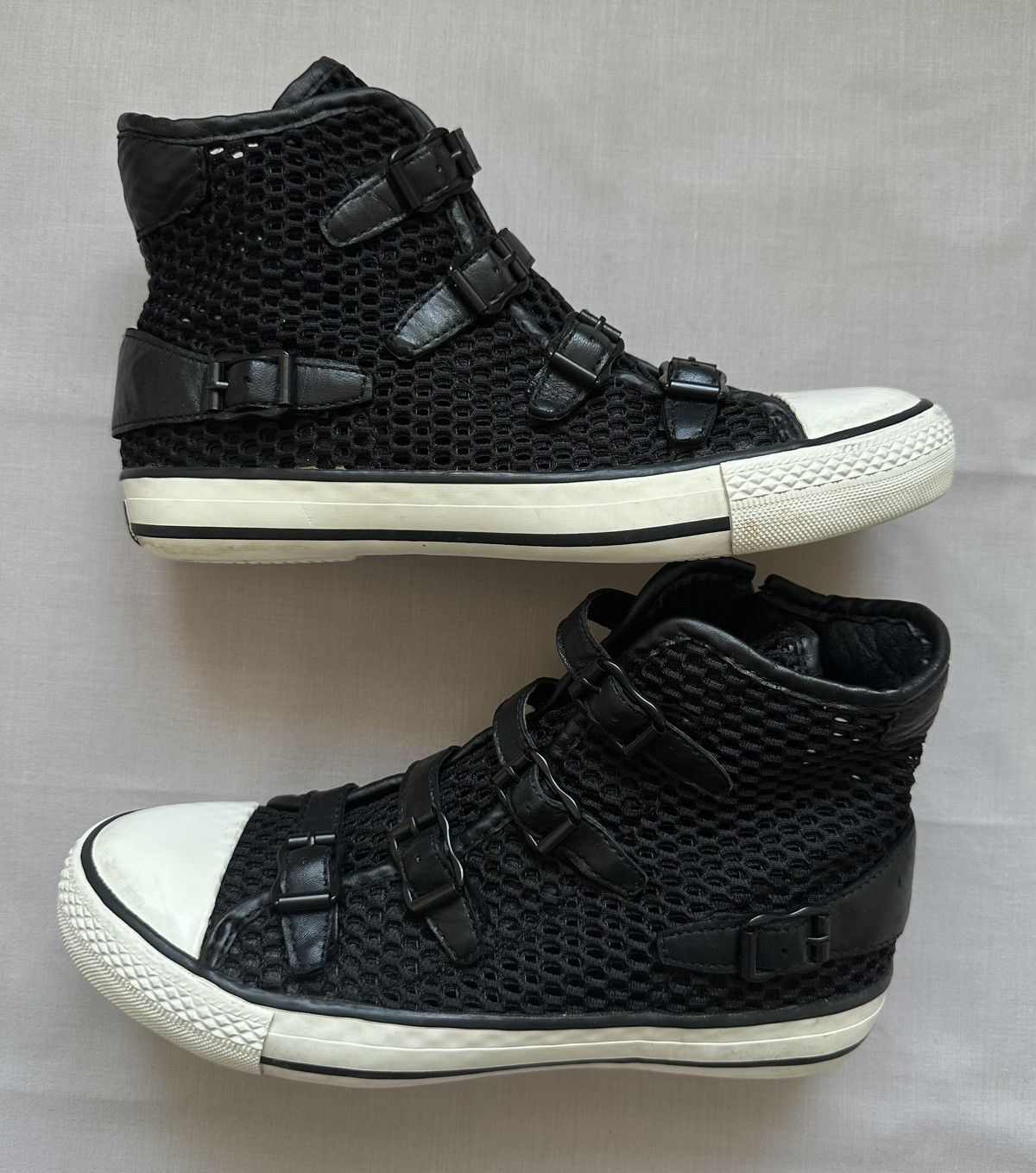 ASH Ash Vanessa mesh hi top strap buckle sneakers Size US 7 / IT 37 - 3 Thumbnail