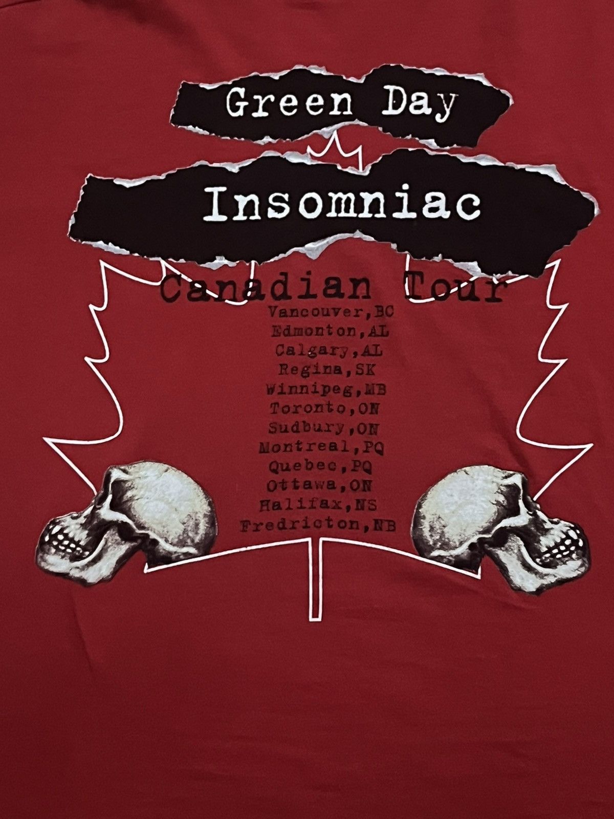 Band Tees Green Day Canadian Insomniac Tour 1995 Size US XL / EU 56 / 4 - 4 Thumbnail