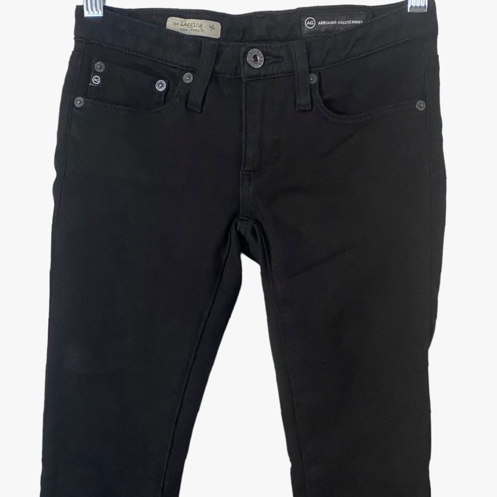 Vintage AG Adriano Goldschmied The Legging Super Skinny Jeans Womens 24 Black Stretch Size 42" / US 20 - 5 Thumbnail