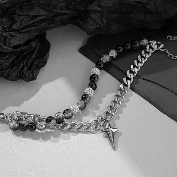 Other Punk Gothic Zircon Star Layered Chain Bracelet Size ONE SIZE - 5 Thumbnail
