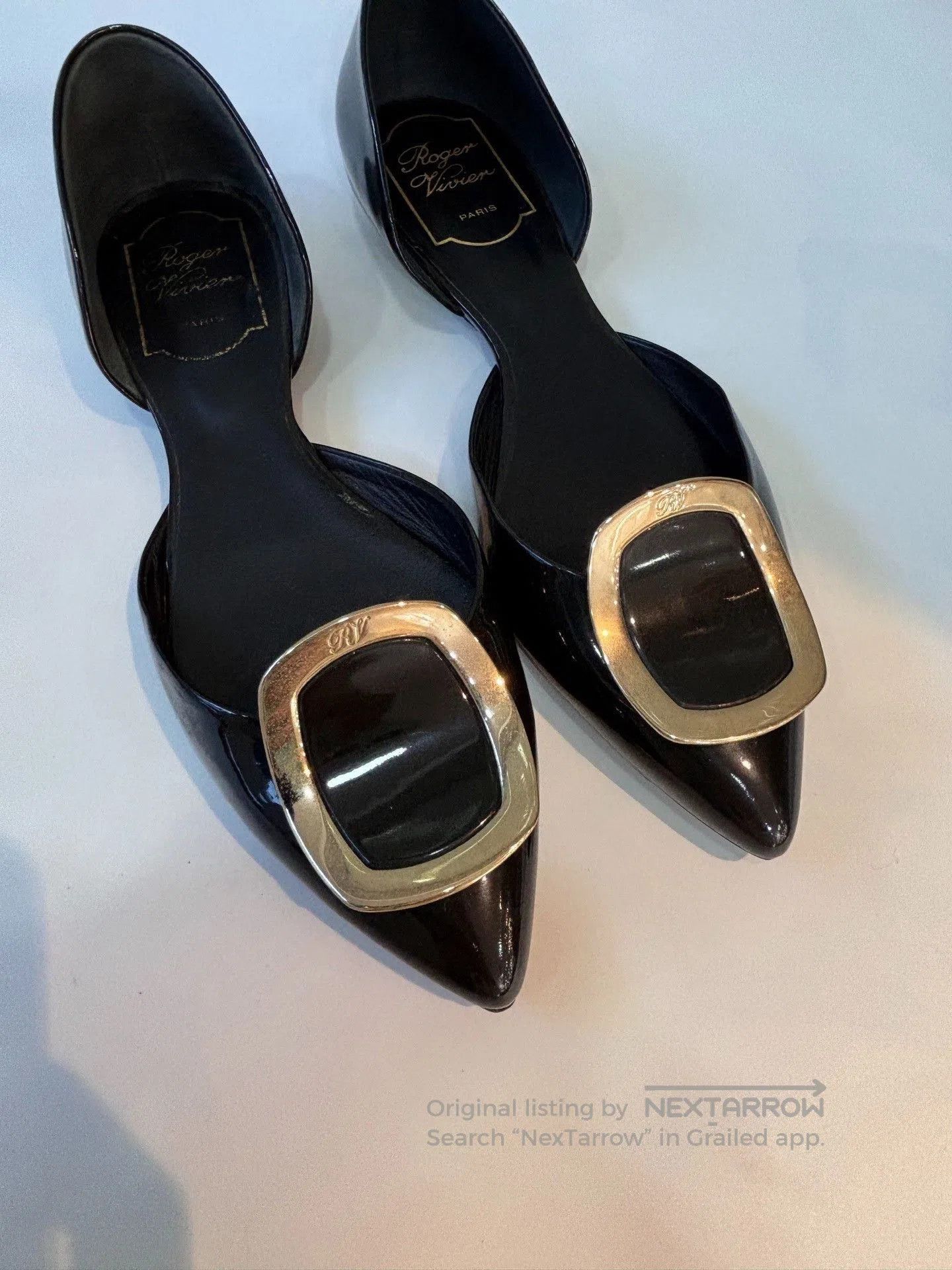 Roger Vivier RV Black Patent Leather Flats. Size US 5 / IT 35 - 2 Thumbnail