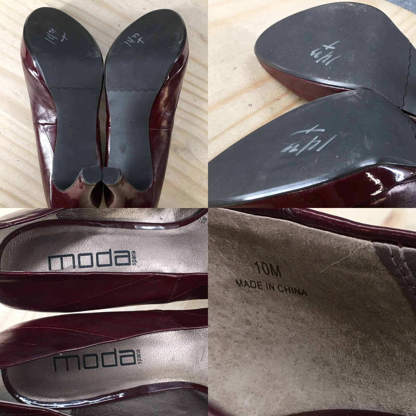 Vintage Moda Spana Womens 10 M Dress Pump High Heels Slip On Red Faux Leather Shoe Size L / US 10 / IT 46 - 9 Thumbnail