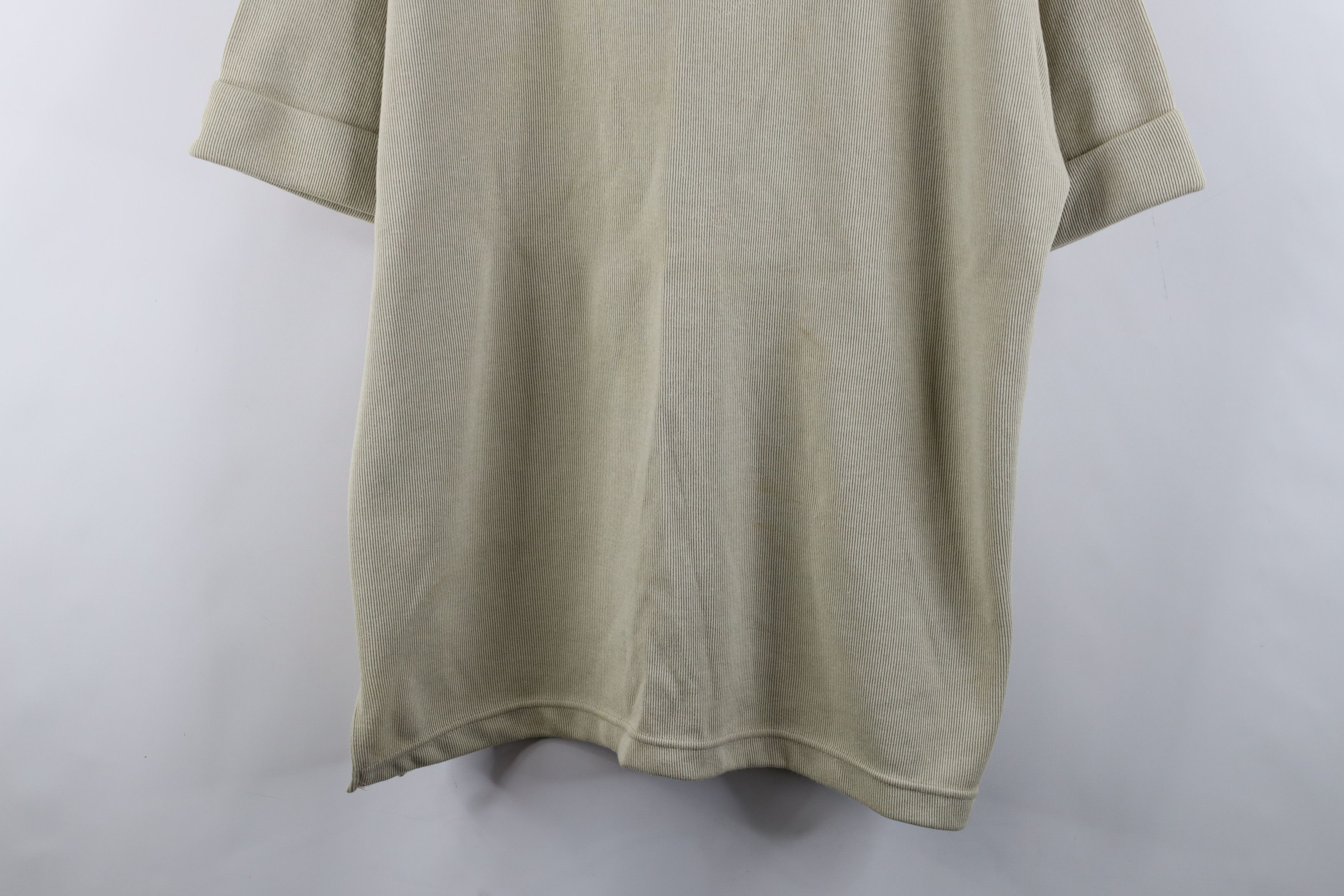 Express × Vintage Vintage 90s Express Thermal Ribbed Knit V-Neck T-Shirt Beige Size L / US 10 / IT 46 - 3 Thumbnail