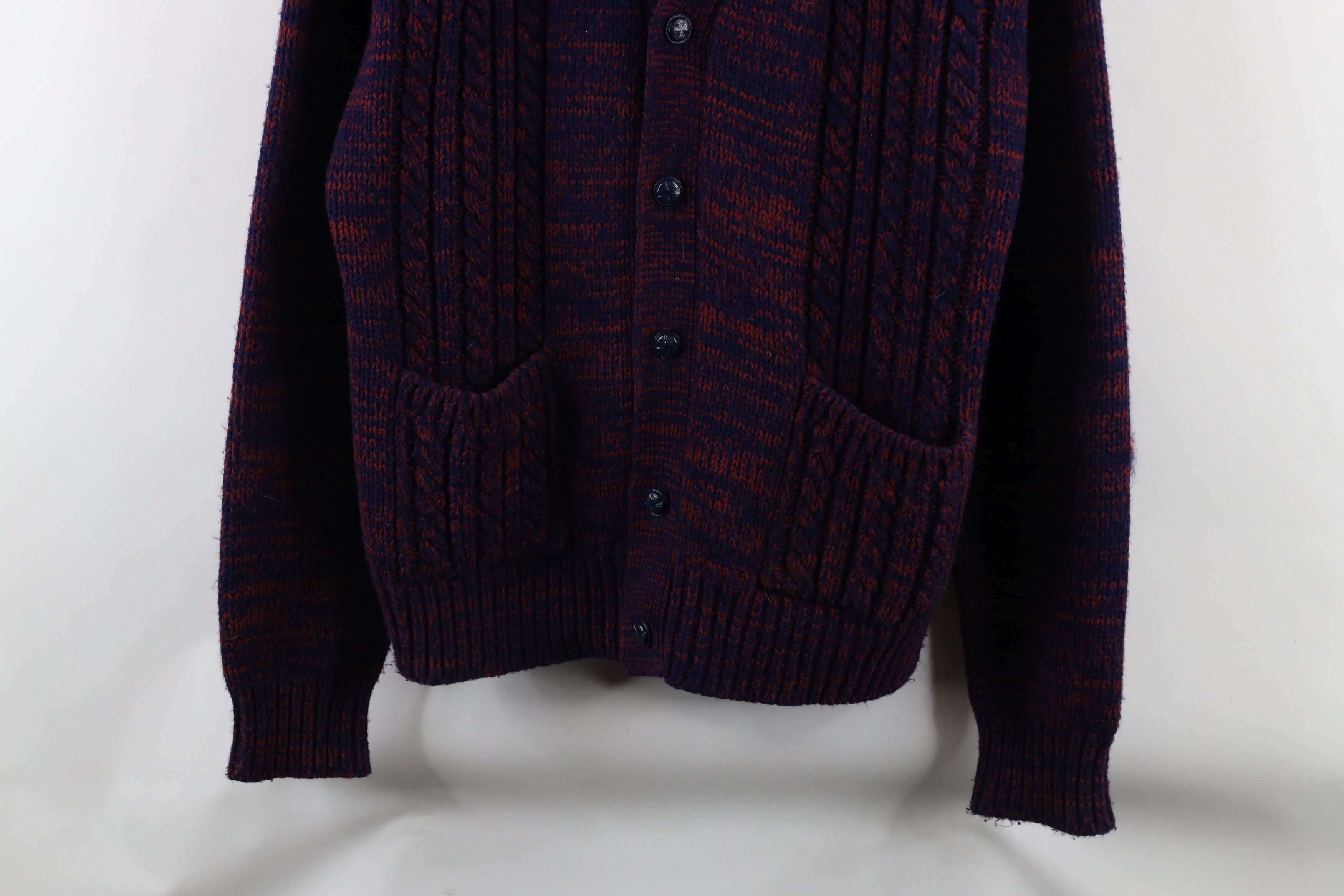 Vintage Vintage 90s Streetwear Knit Cardigan Sweater Heather Red Size US L / EU 52-54 / 3 - 3 Thumbnail