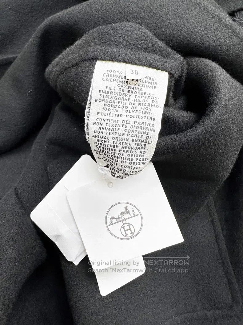 Hermes Hermes Black Cutout Embroidered Cashmere Greatcoat Jacket Size XS / US 0-2 / IT 36-38 - 6 Thumbnail
