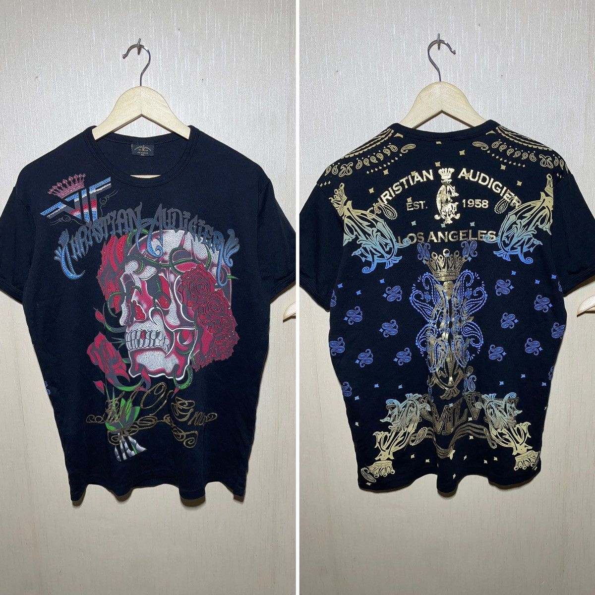 Christian Audigier × Ed Hardy × Vintage Christian Audigier Ed hardy Japanese streetwear T shirt Size US XL / EU 56 / 4 - 1 Thumbnail