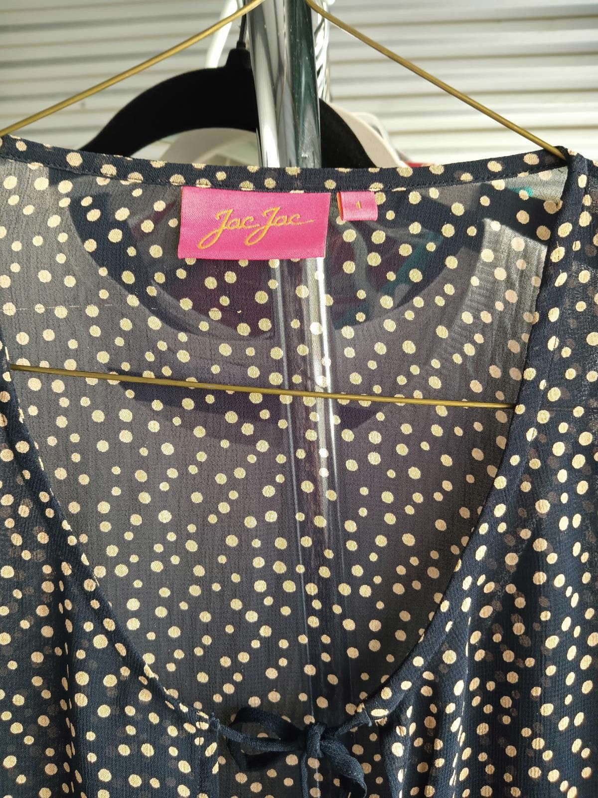 Designer Jac-Jac Polka Dot Chiffon Kimono Size L / US 10 / IT 46 - 4 Thumbnail