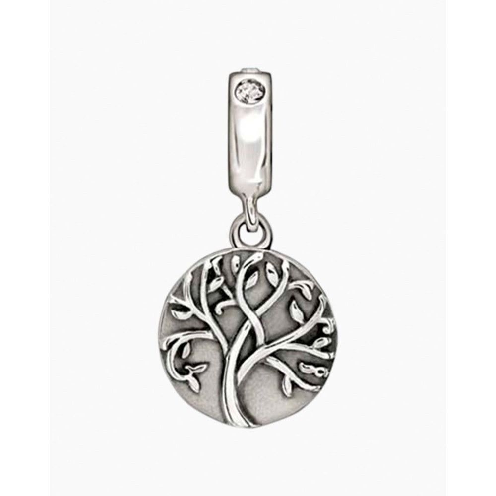 Vintage Sterling Silver Tree Of Life Rhinestone Dangle Charm Pendant Size ONE SIZE - 1 Thumbnail
