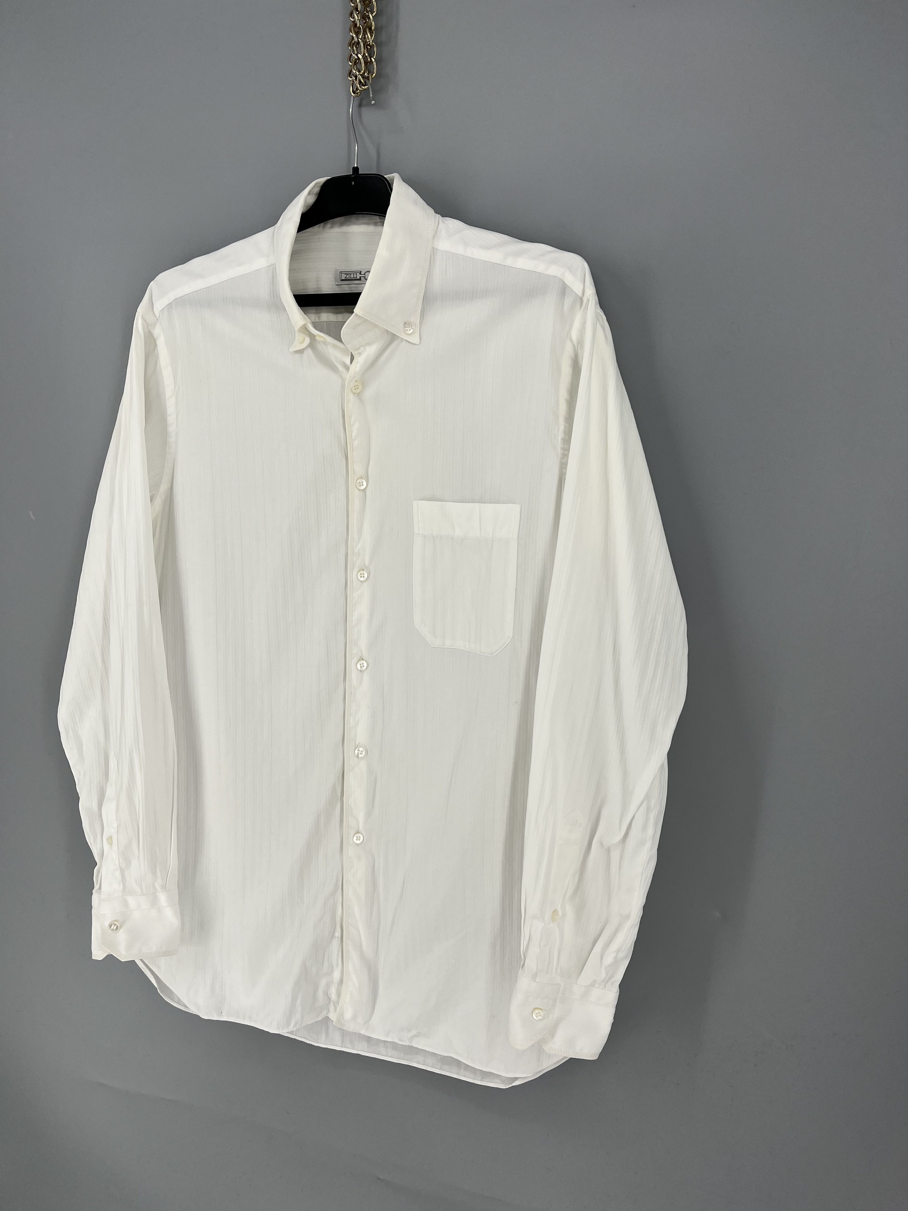 Zilli Zilli White Formal Shirt Long Sleeve Luxury Size US S / EU 44-46 / 1 - 3 Thumbnail