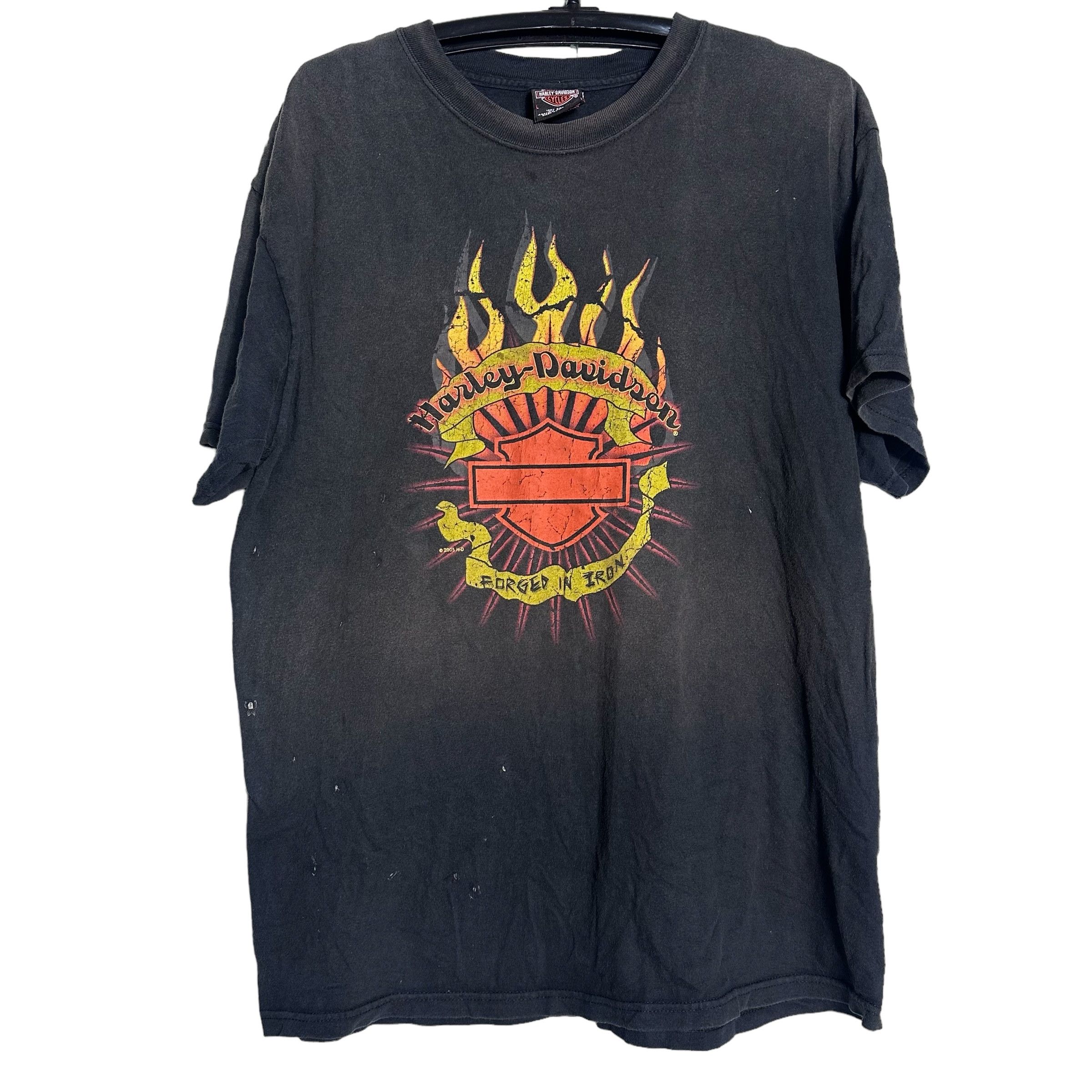 Harley Davidson × Vintage 🔥RARE🔥Vintage Harley Davidson Fire T-shirt Single Stich Size US M / EU 48-50 / 2 - 1 Thumbnail