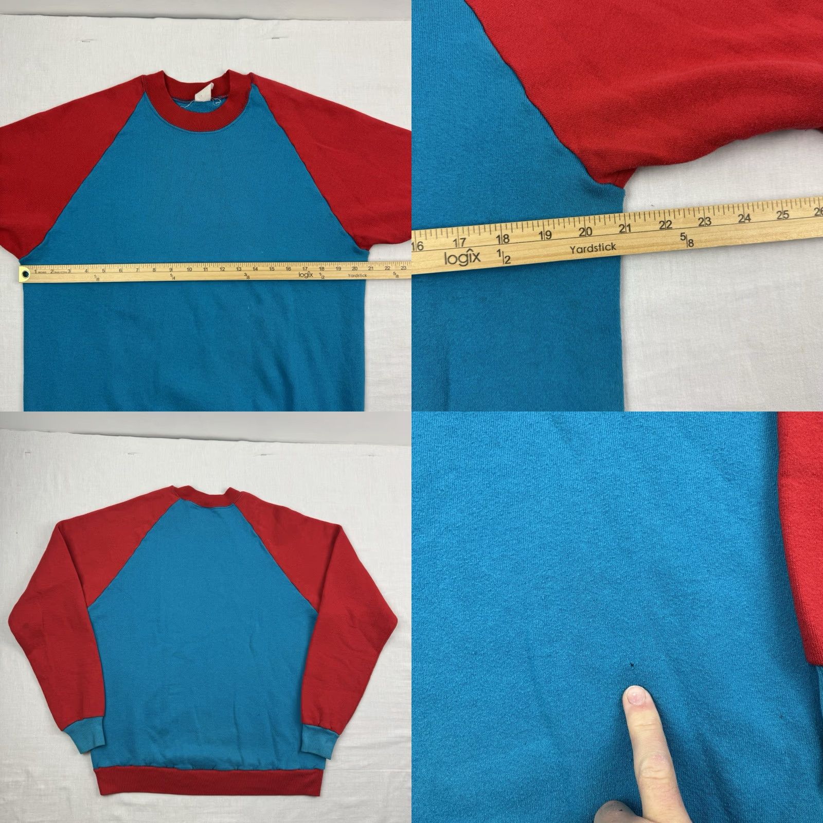 Vintage VINTAGE 1960s Sweatshirt Adult XL Blue Two Tone Raglan Made in USA Mens Size US XL / EU 56 / 4 - 8 Thumbnail