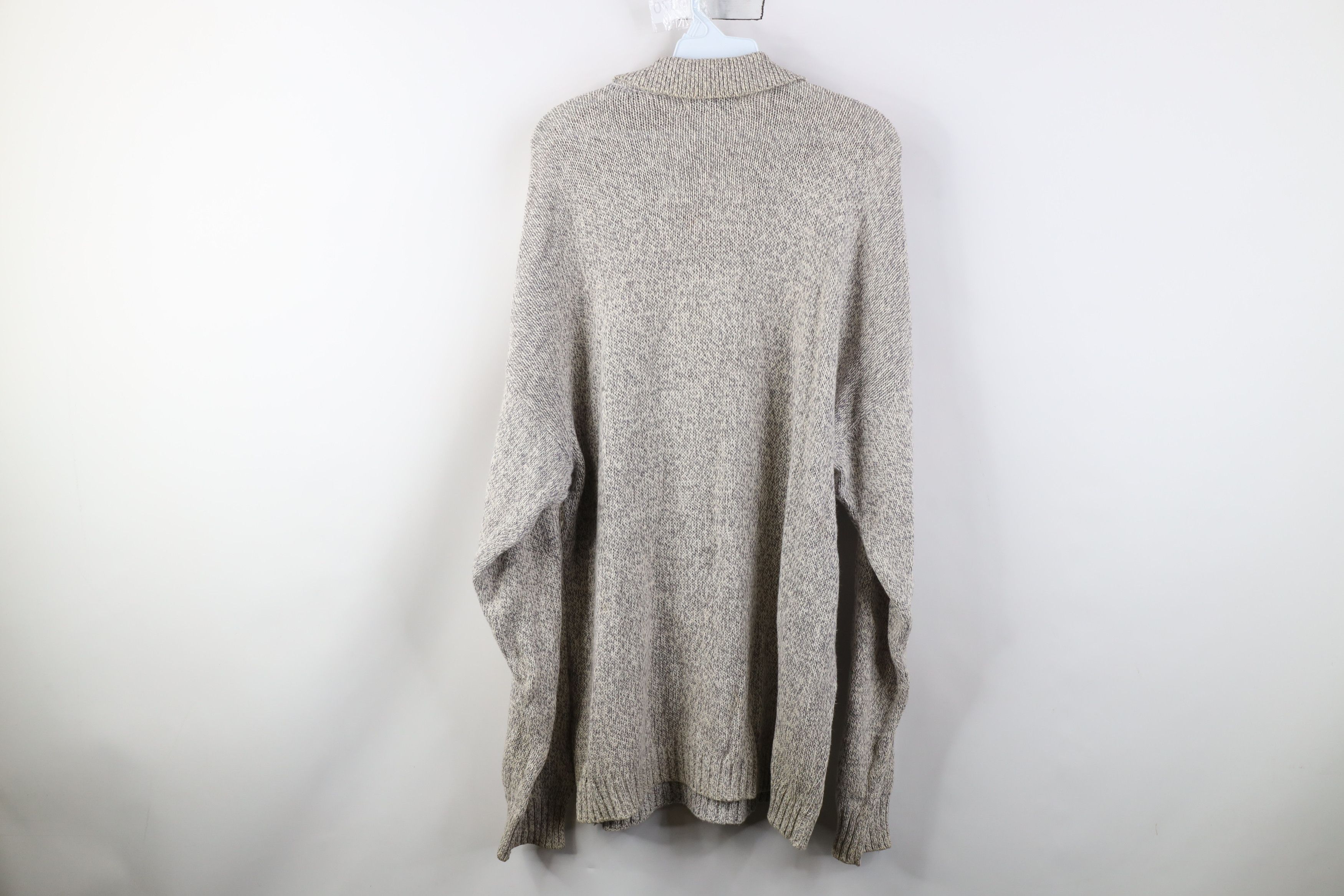 Vintage Vintage 90s Streetwear Cotton Knit Collared Sweater Gray Size US L / EU 52-54 / 3 - 12 Thumbnail
