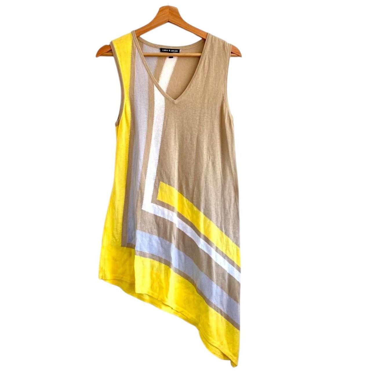 Other CABLE & GAUGE YELLOW CREAM MEDIUM MINI ASYMMETRICAL DRESS Size M / US 6-8 / IT 42-44 - 1 Thumbnail