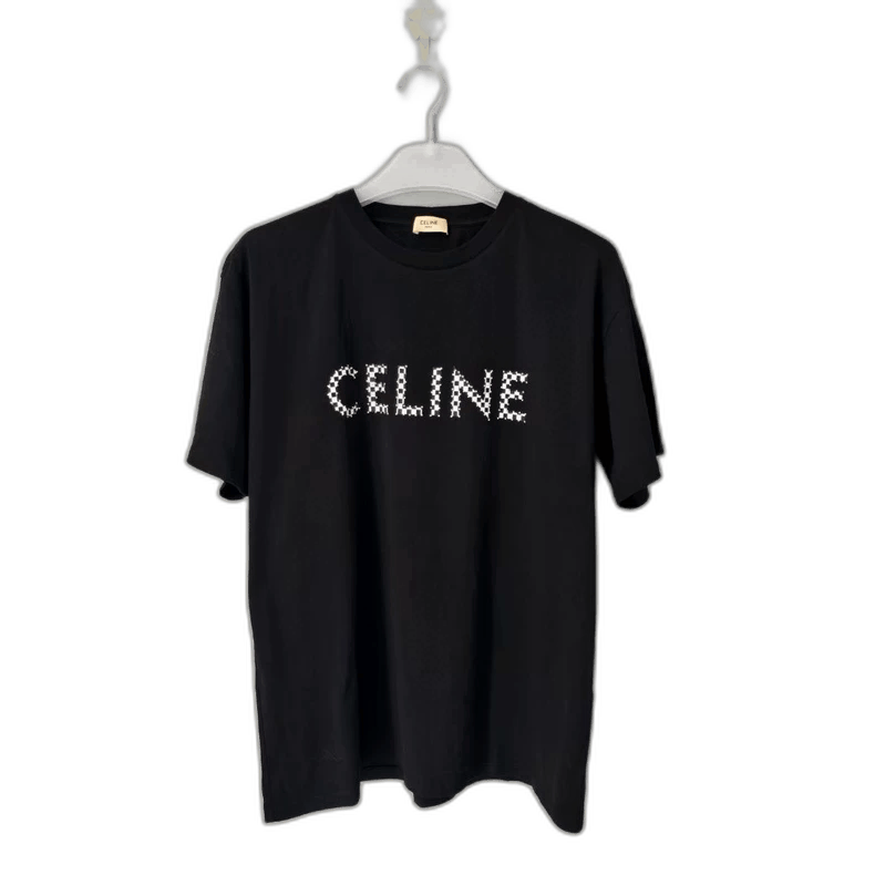 Celine CELINE Studded Logo Loose Short Sleeve TShirt Size US M / EU 48-50 / 2 - 1 Thumbnail