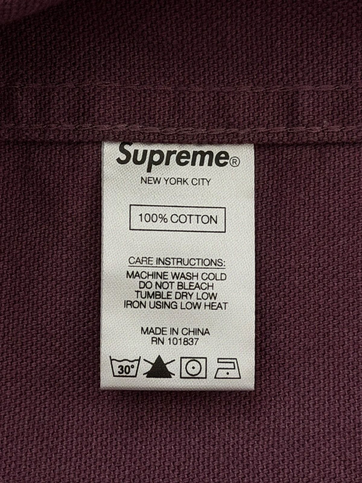 Supreme Supreme FW20 Dusty Purple Logo Taping Work Shirt Size US M / EU 48-50 / 2 - 6 Thumbnail