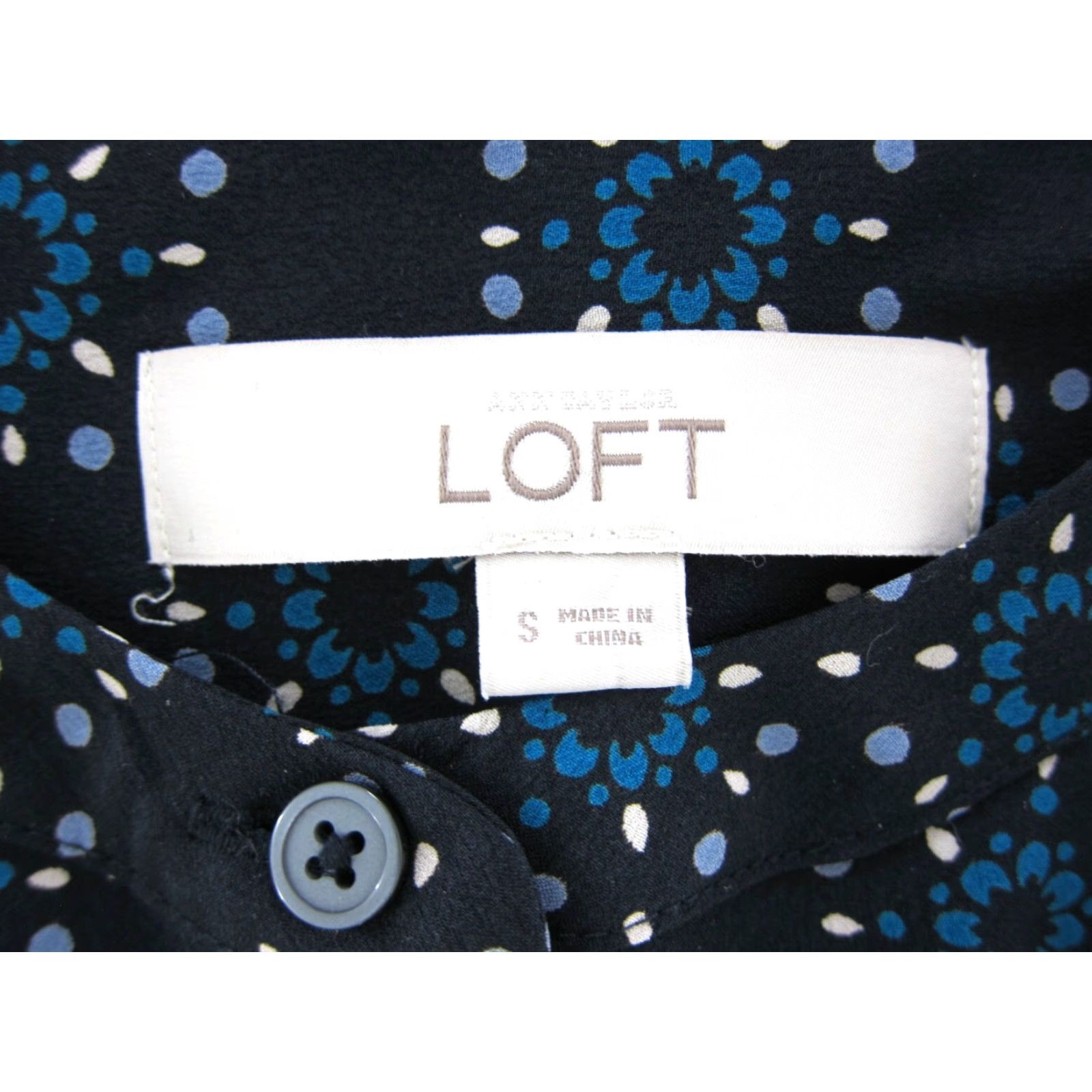 Ann Taylor Ann Taylor Dress Blue Orange Floral Motif Long Sleeve Tunic Shift Small Size S / US 4 / IT 40 - 3 Thumbnail