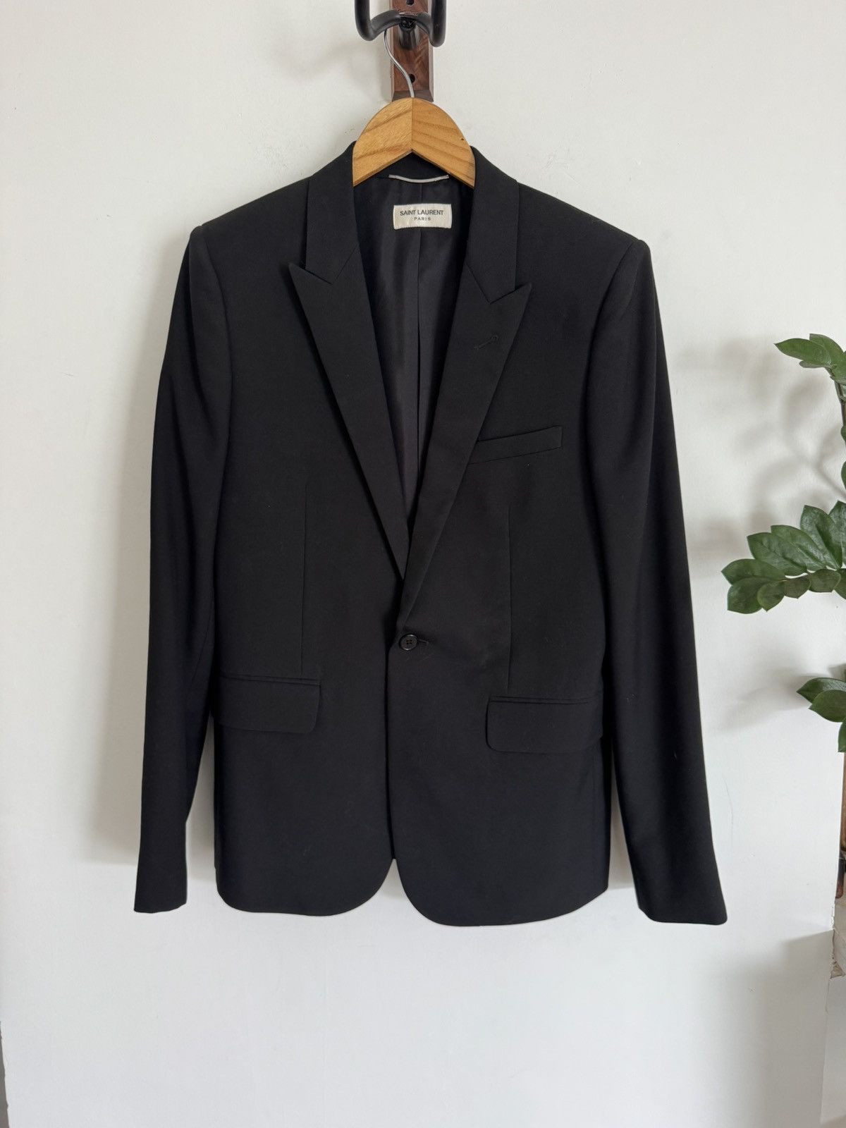 Saint Laurent Paris Hedi Fw15 Peaked Le Smoking blazer Size 48R - 1 Thumbnail