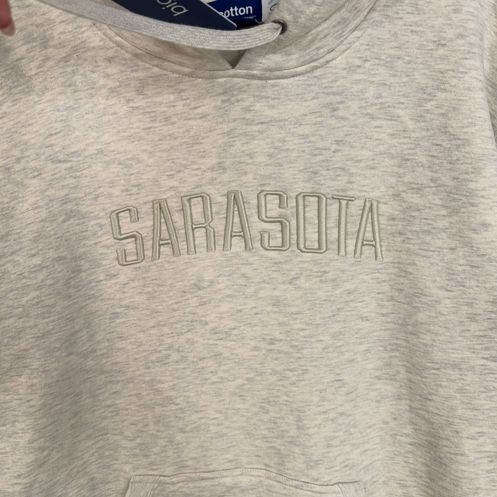 Vintage bigcotton Sarasota Hoodie Mens Large Beige Pullover Fleece Sweatshirt City Embroidered Kangaroo Pocket Streetwear Pullover Hoodie Mens Size US L / EU 52-54 / 3 - 2 Thumbnail