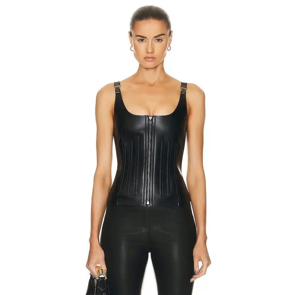 Tom Ford o1loc1c1024 TSL267 Leather Corset Top in Black Size M / US 6-8 / IT 42-44 - 3 Thumbnail