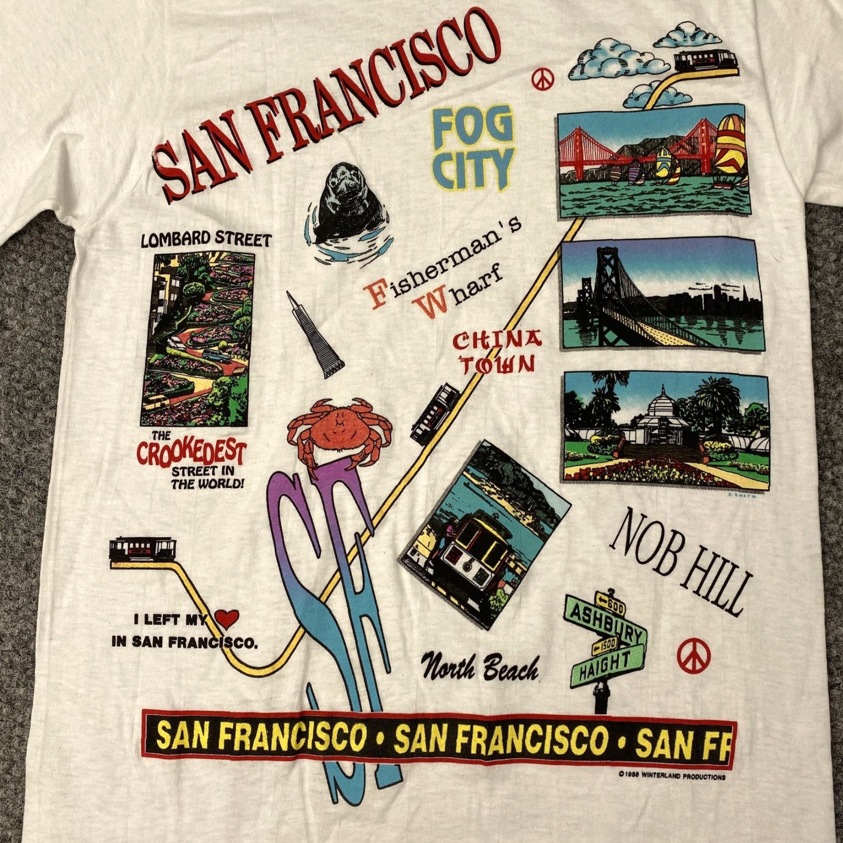 Hanes VINTAGE San Francisco Shirt Mens Small Winterland 1985 Single Stitch USA 80s Hanes Crew Neck Graphic Print White T-Shirt Mens Size US S / EU 44-46 / 1 - 2 Thumbnail