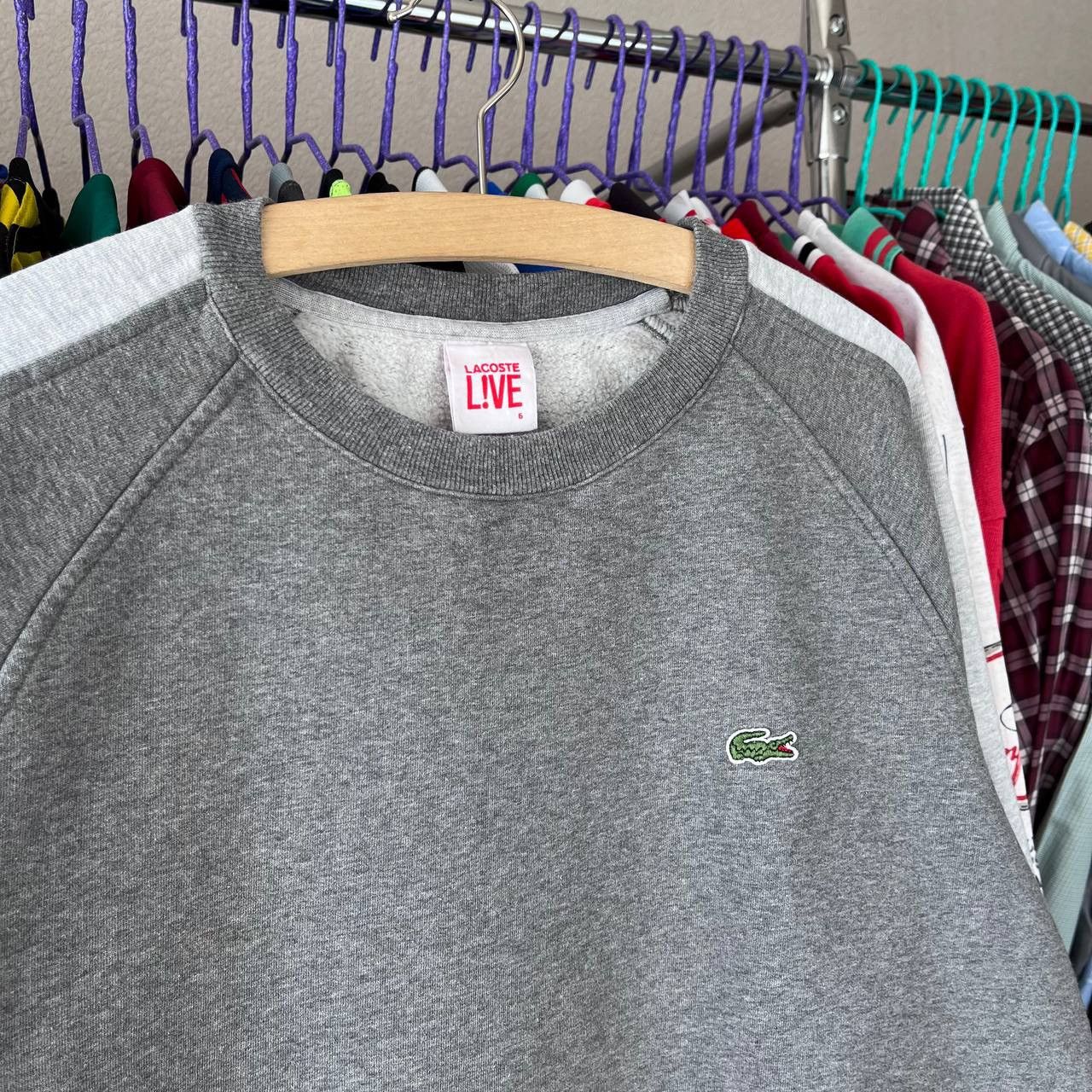 Designer × Lacoste Lacoste Live Gray Sweatshirt Size 6 Size US XL / EU 56 / 4 - 4 Thumbnail