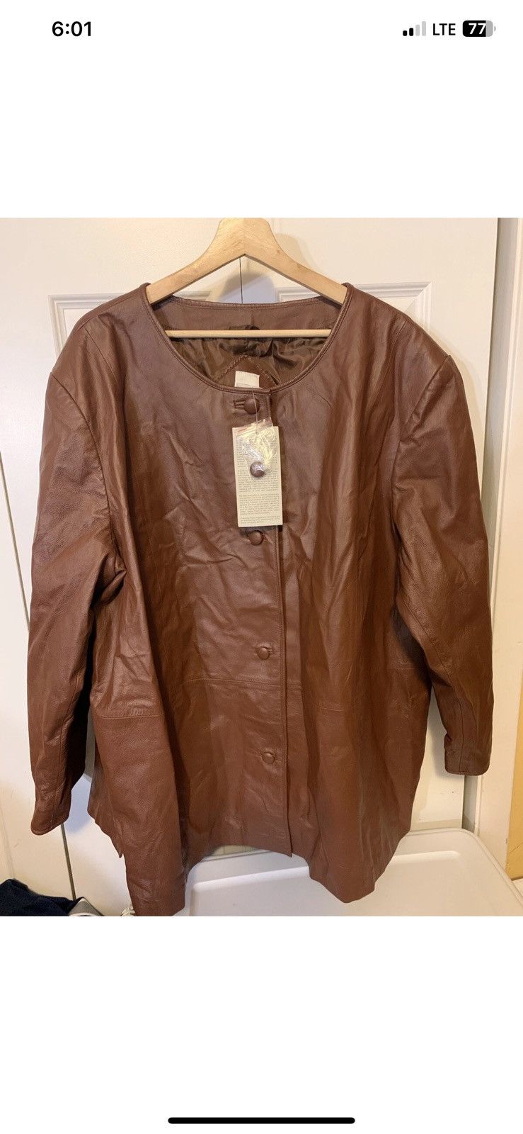 Other Roaman’s womens sz 34 leather top jacket brown Size 4XL / US 24-26 - 5 Thumbnail