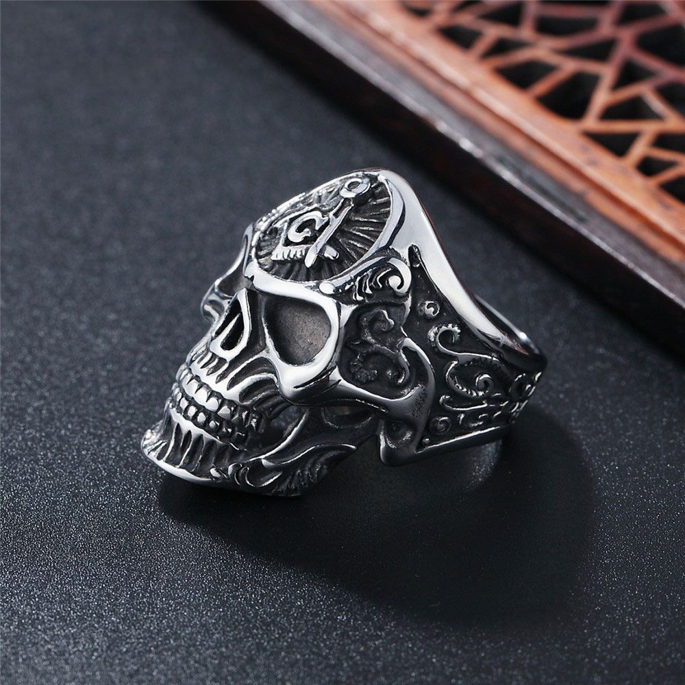 Japanese Brand × Vintage SIZE 10 Masonic Knight Templar Steel Gothic Freemason Ring Size ONE SIZE - 2 Thumbnail