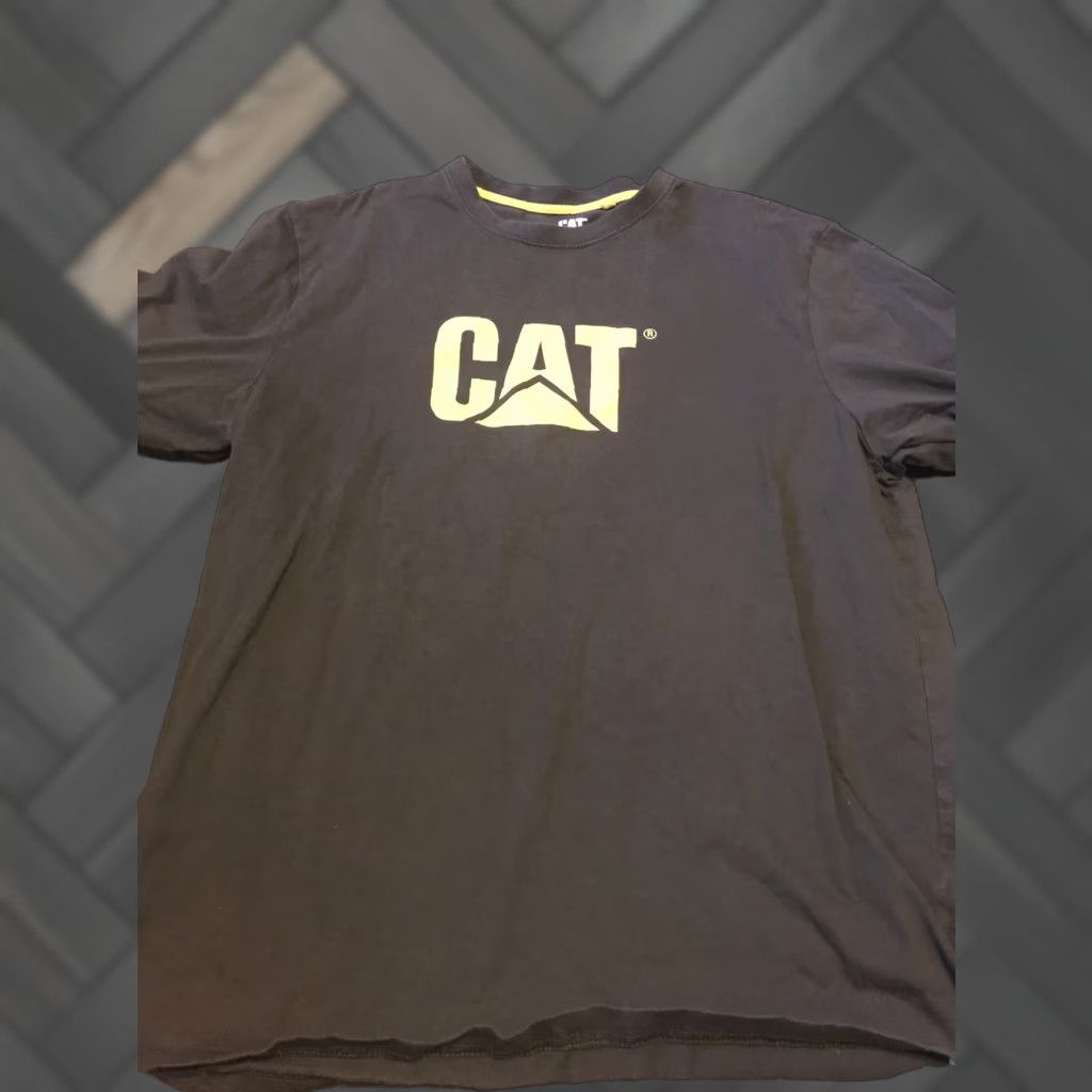 Vintage CAT Mens XL Short Sleeve Crewneck Shirt Logo Caterpillar Lot 2 Brown Blue Graphic Print Crew Neck T-Shirt Mens Shirts Classic USA Western 2-Pack Size US XL / EU 56 / 4 - 1 Thumbnail