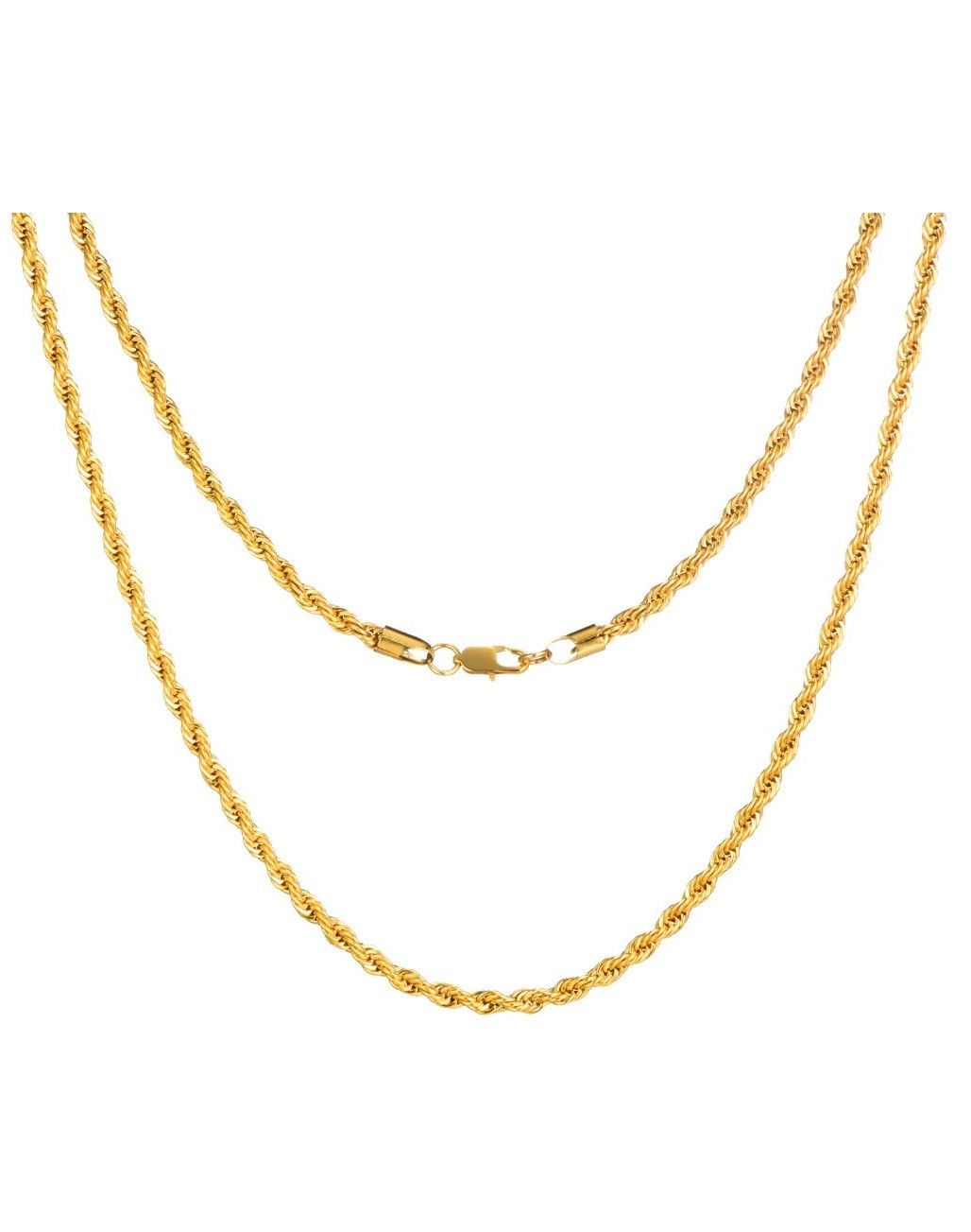 Other 18KGP 30'' Rope Necklace Diamond-cut Solid Chain Gift Size ONE SIZE - 1 Thumbnail
