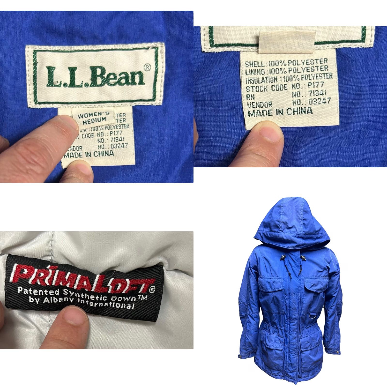 Vintage VINTAGE LL Bean Blue Primal Loft Winter Coat W/Packable Hood Women's Medium Jacket Size M / US 6-8 / IT 42-44 - 11 Thumbnail