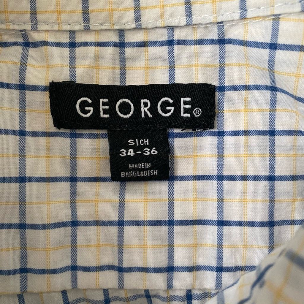 George George men S 34-36 button down checker print dress shirt Size US S / EU 44-46 / 1 - 6 Thumbnail
