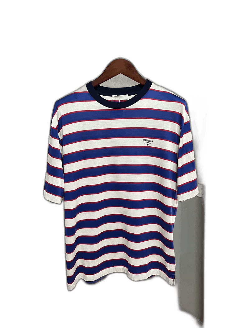 Prada Prada Navy Stripe Short Sleeve T-Shirt Size XL / US 12-14 / IT 48-50 - 1 Thumbnail