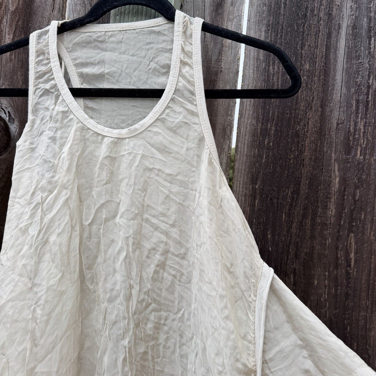 Other Italian Silk Avant Garde Asymmetrical Sheer Tunic Top Beige Size ONE SIZE - 3 Thumbnail