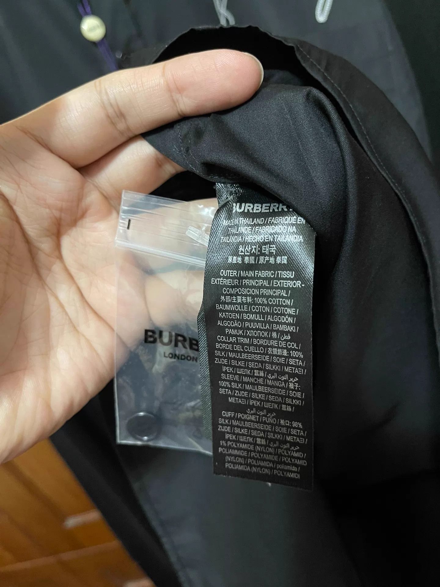 Burberry Burberry Black/White Embroidered Silk-Collar Shirt XXL Size US XXL / EU 58 / 5 - 7 Thumbnail