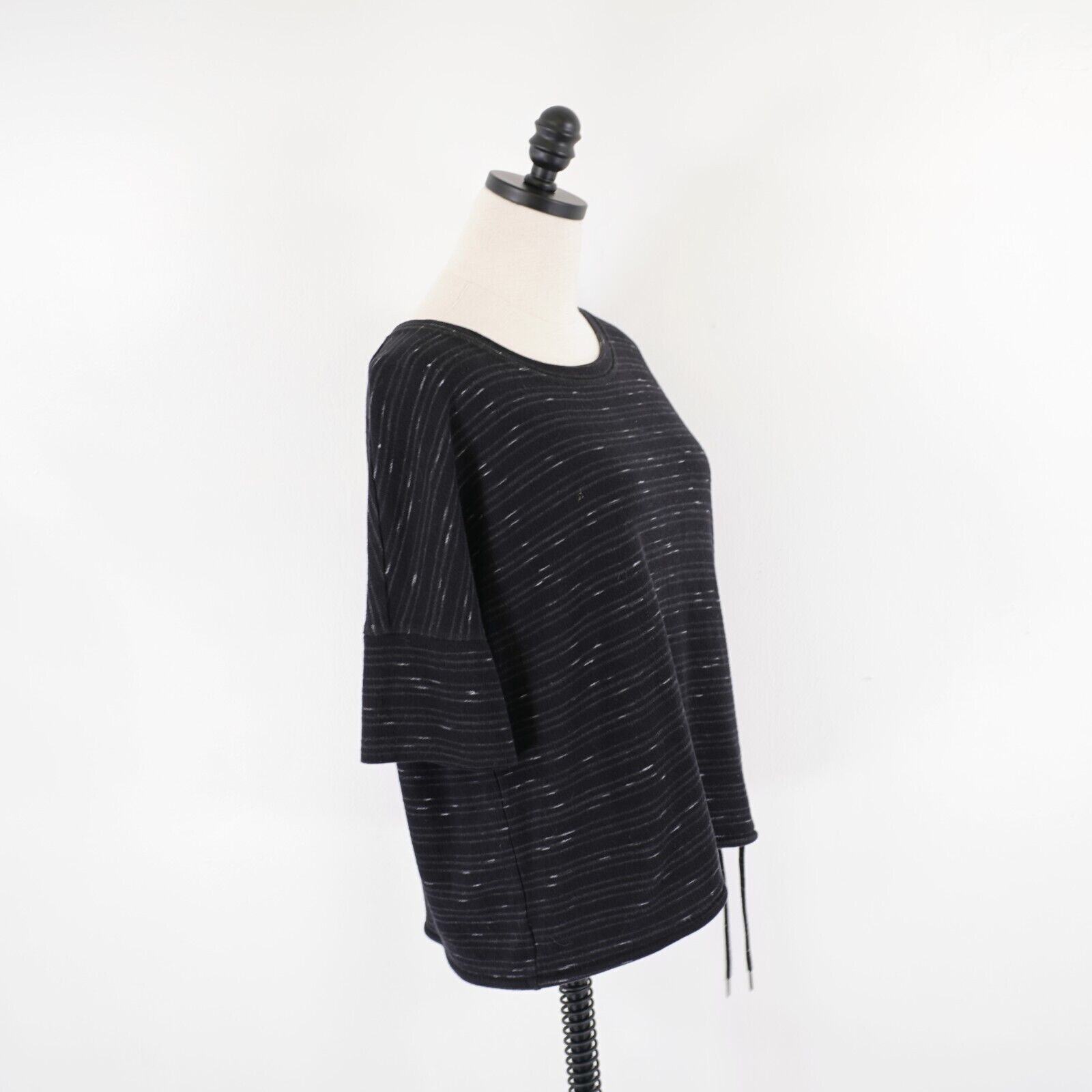 Liz Claiborne Liz Claiborne Weekend Large Black Knit Top Scoop Neck Cotton Size XL / US 12-14 / IT 48-50 - 6 Thumbnail