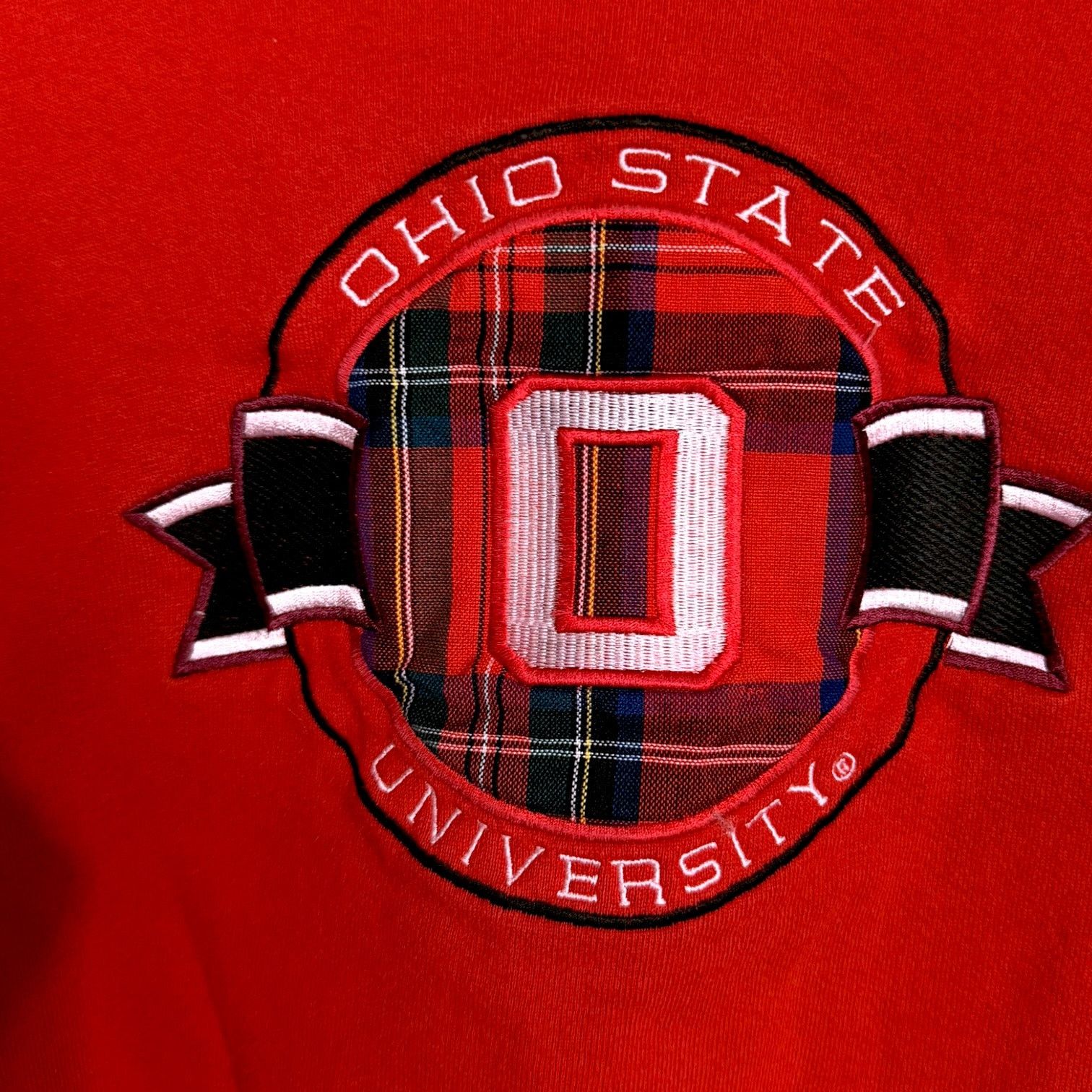 Jansport Vintage 90s Ohio State Plaid Logo Jansport Red Sweatshirt L Size L / US 10 / IT 46 - 2 Thumbnail