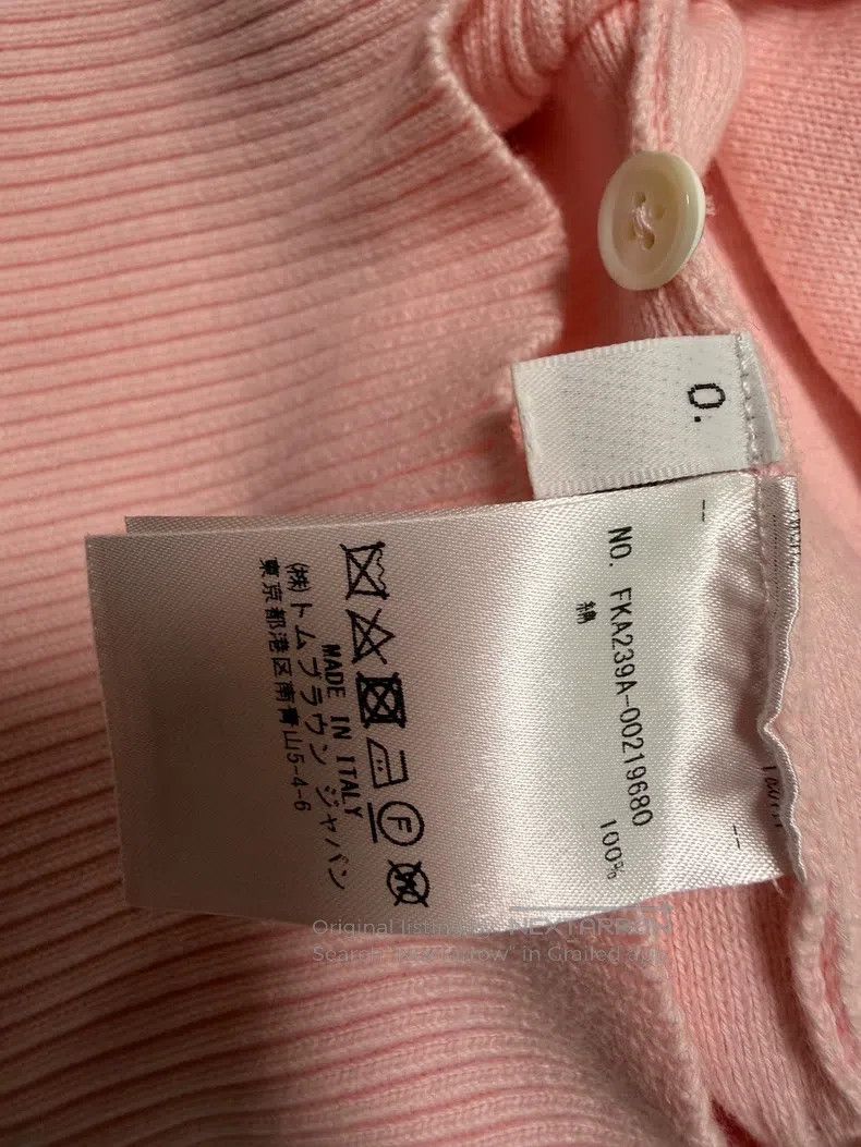 Thom Browne Thom Browne Crescent Pink Knit Round Neck Sweater Size US XS / EU 42 / 0 - 6 Thumbnail