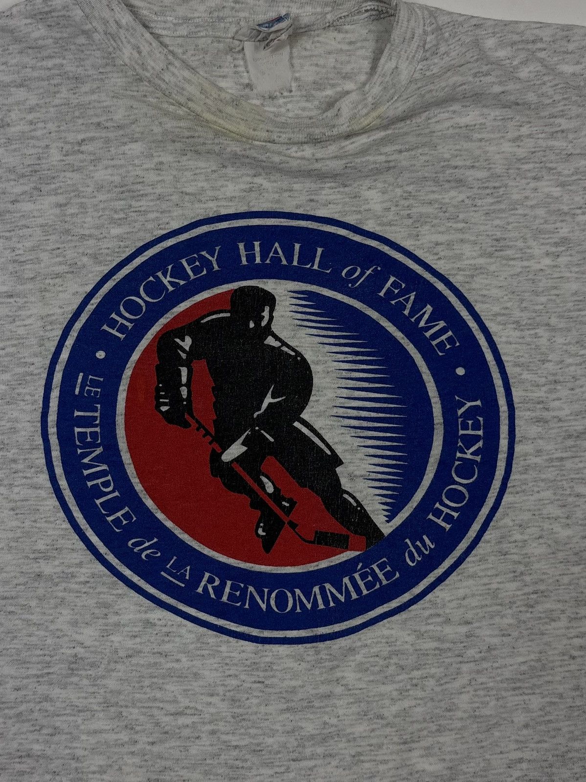 Vintage Vintage 1990s Grey Hockey Hall of Fame Tee Size US XL / EU 56 / 4 - 1 Thumbnail