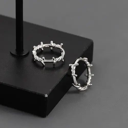 Other 100%925 silver retro punk earrings （1pairs） Size ONE SIZE - 3 Thumbnail