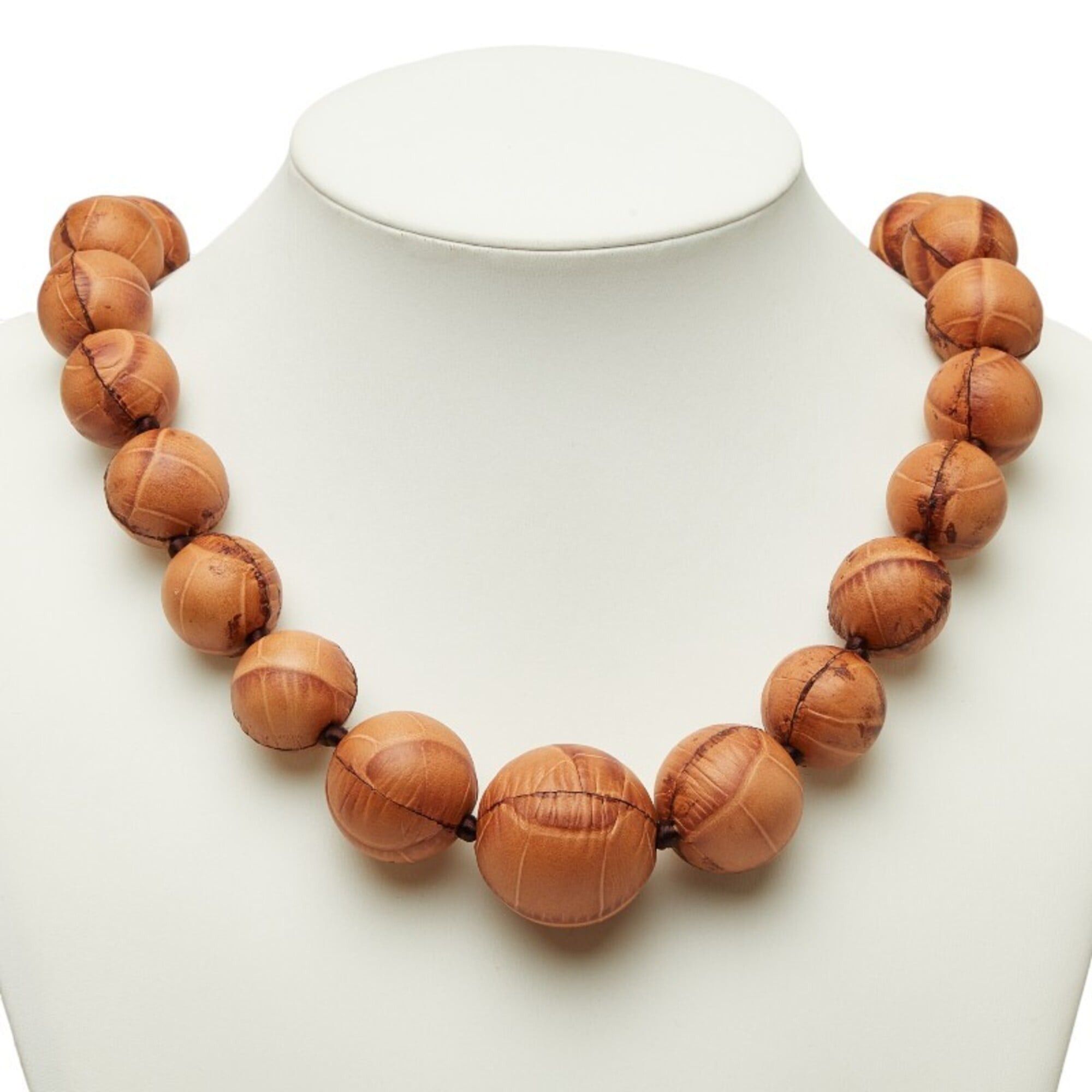 Celine Celine Triomphe Leather Ball Necklace, Brown Leather, Women's CELINE Size ONE SIZE - 1 Thumbnail