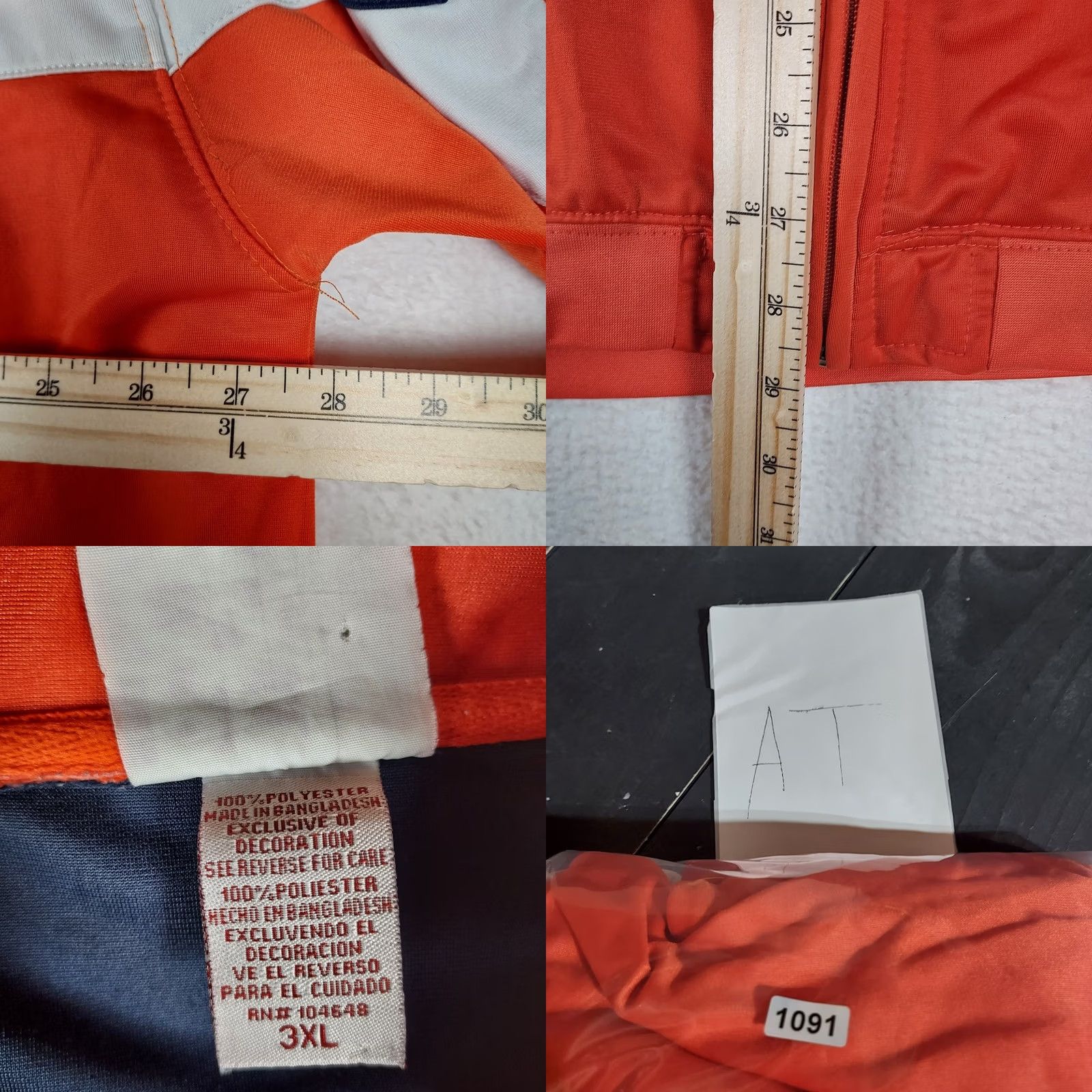 Vintage Red Oak Illinois Fighting Illini Jacket 3XL Orange Full Zip Polyester Men Regular Mid-Length Size US XXL / EU 58 / 5 - 8 Thumbnail