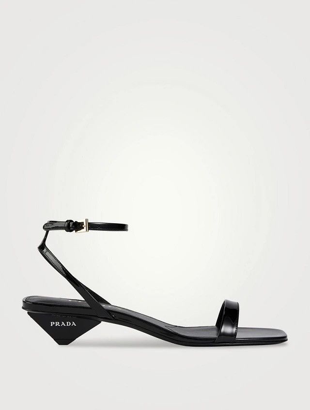 Prada Prada Heeled Patent Leather Sandals Size US 8.5 / IT 38.5 - 2 Thumbnail