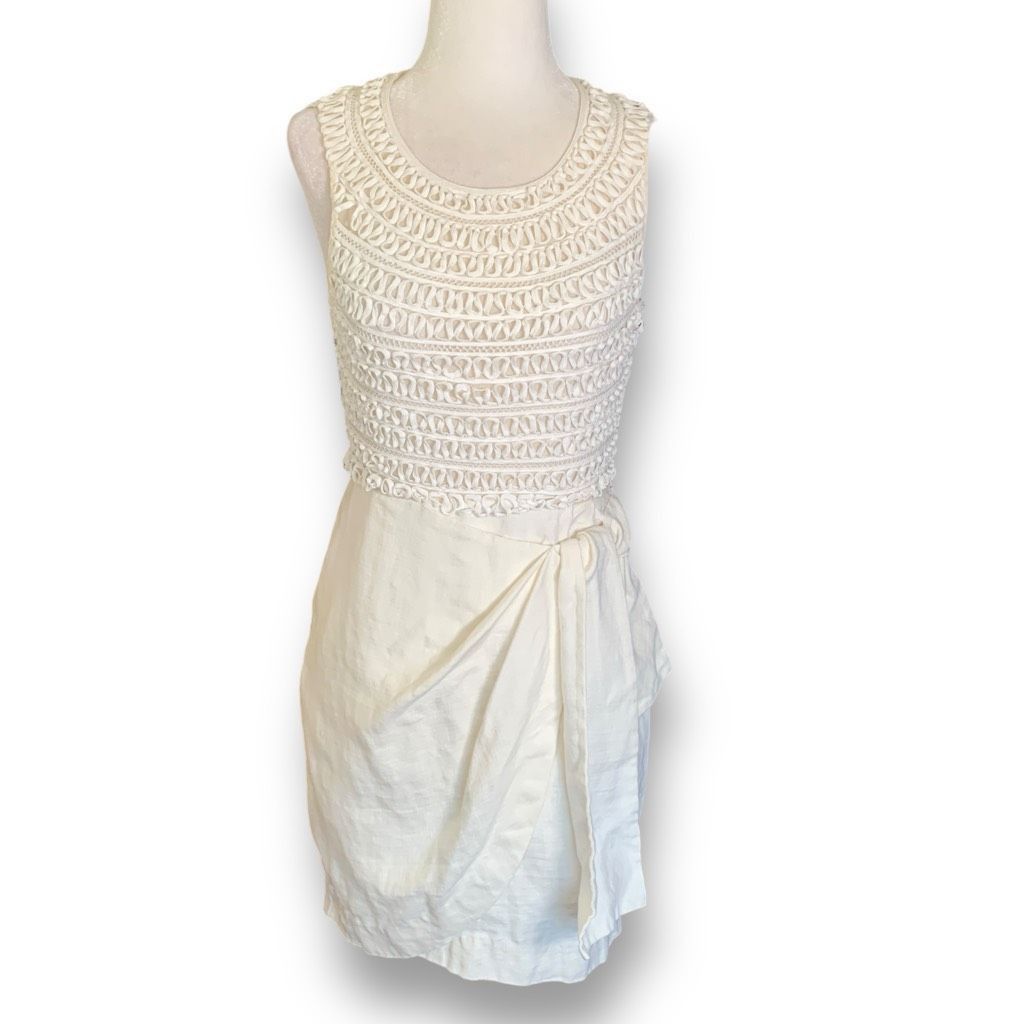 3.1 Phillip Lim 3.1 Phillip Lim Dress Cream Sleeveless Bow Detail Ribbon Lac Size XS / US 0-2 / IT 36-38 - 1 Thumbnail