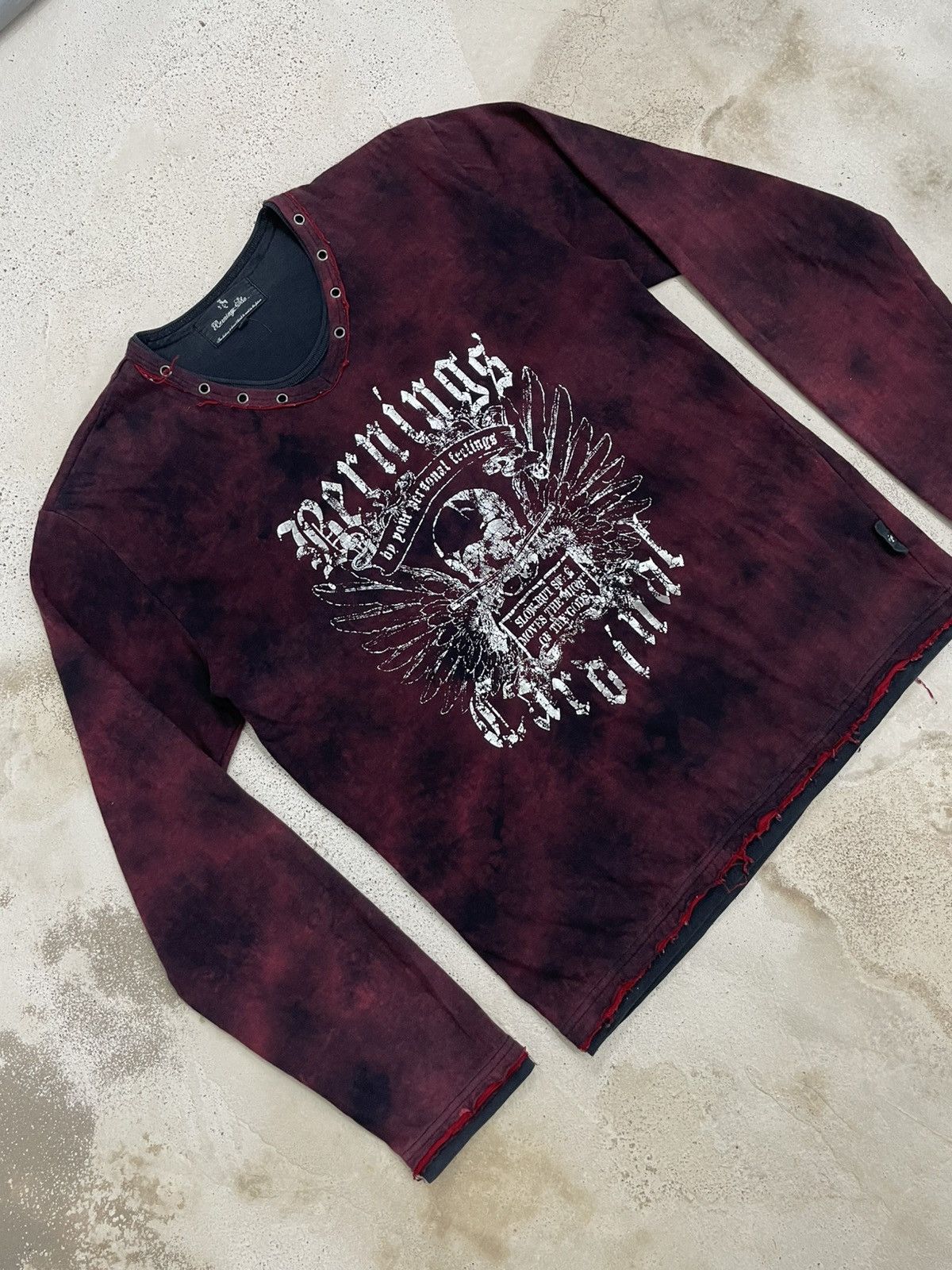 Affliction Bernings Sho Affliction Layer Y2K Gothic Bleach Effect Tee Size US L / EU 52-54 / 3 - 4 Thumbnail