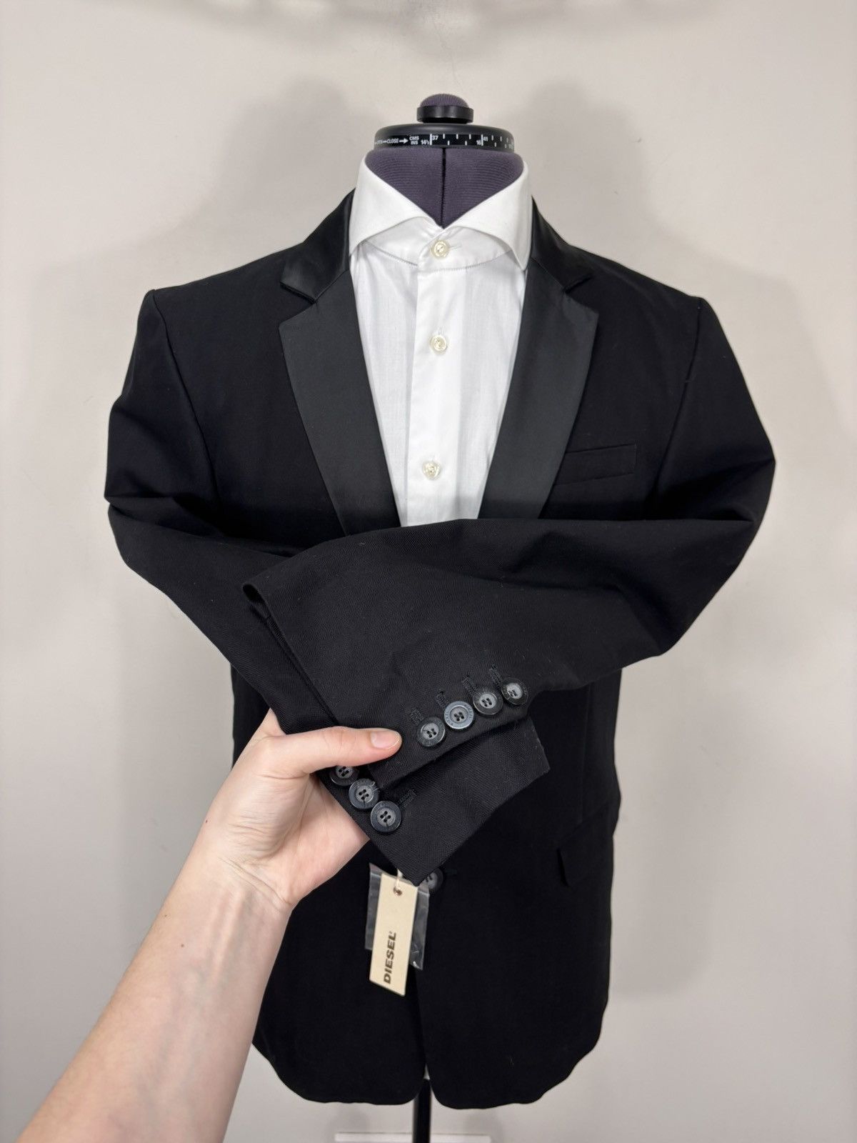 Diesel Diesel Carin-D NWT Men’s Cotton Black Dinner Jacket Tuxedo Size 40R - 10 Thumbnail