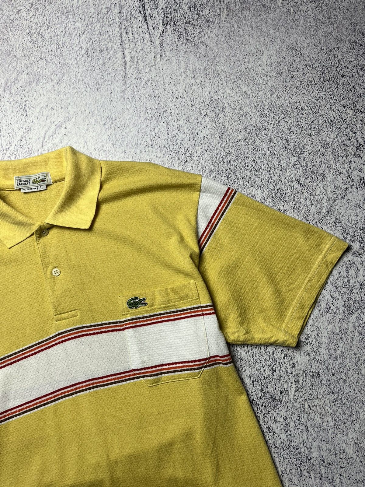 Lacoste Vintage Lacoste Polo Yellow Logo Rare Size L Size US L / EU 52-54 / 3 - 8 Thumbnail