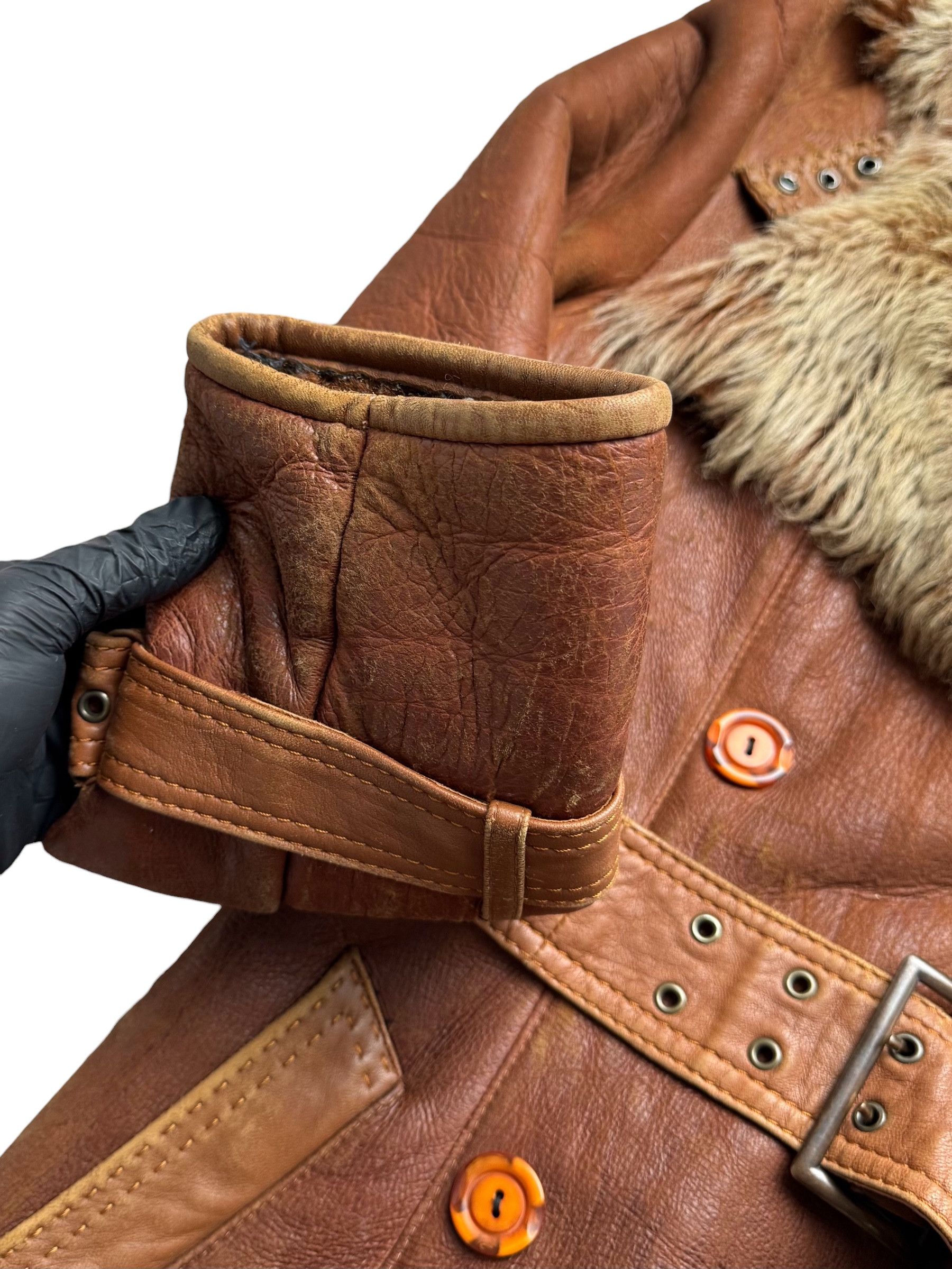 Japanese Brand 90's Real Sheepskin Coat With Belt(V250) Size M / US 6-8 / IT 42-44 - 7 Thumbnail