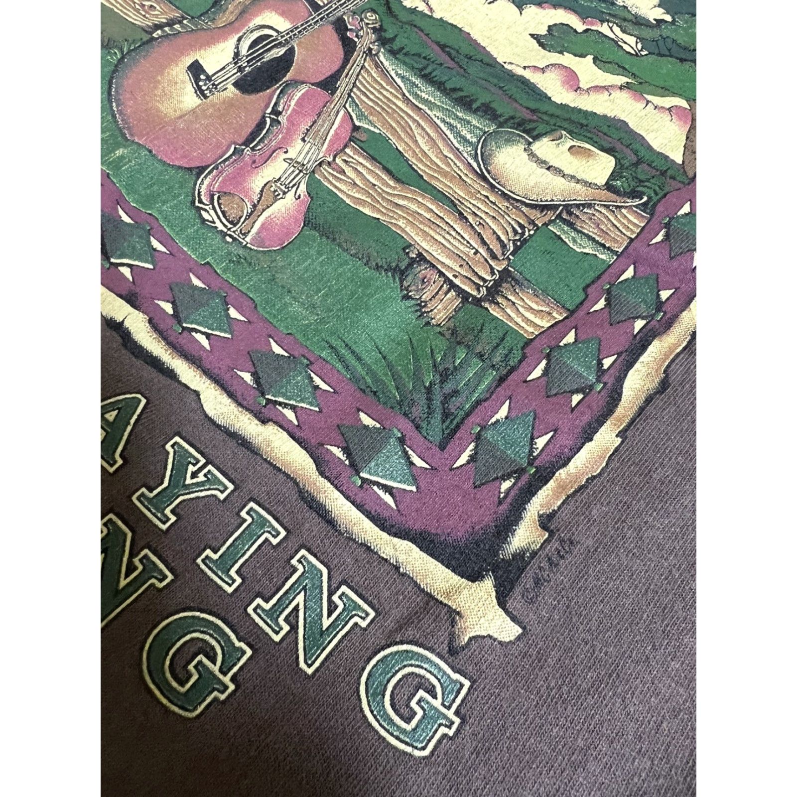 Vintage VINTAGE Center Cut Tennessee "We're Playing Your Song" Brown XL Unisex Short Sleeve Graphic Tee 1980s Western Size US XL / EU 56 / 4 - 5 Thumbnail