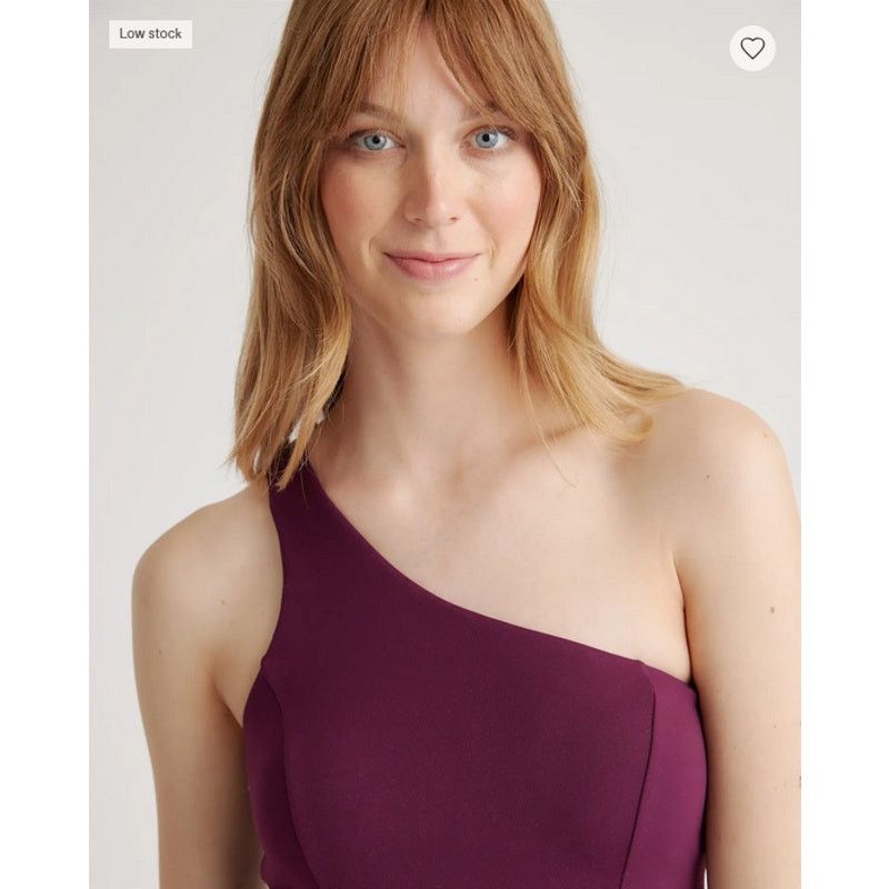 Quince Quince Ultra-Form OneShoulder Active Dress Plum Size XS NWOT Size XS / US 0-2 / IT 36-38 - 2 Thumbnail