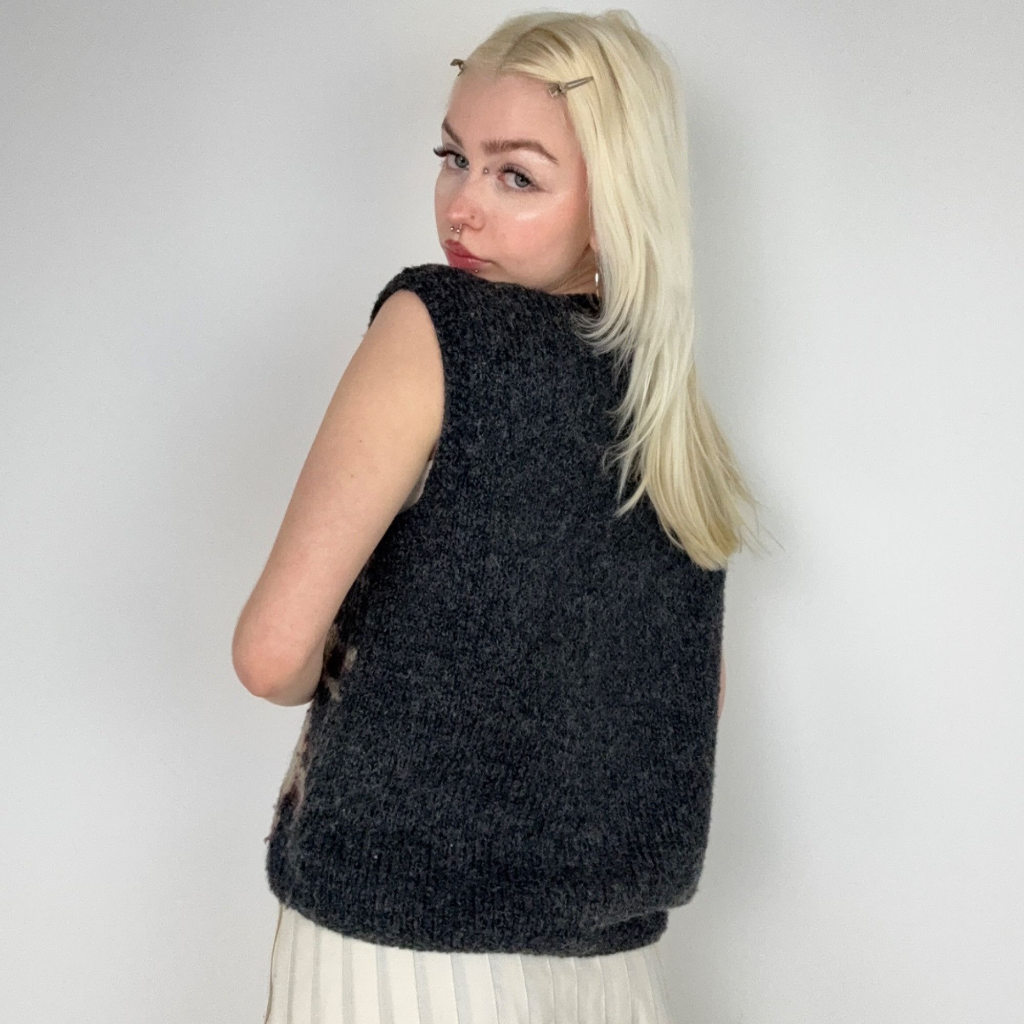 Vintage XL - Vintage 80s Hans Knitted Zip Up Vest Size US XL / EU 56 / 4 - 3 Thumbnail